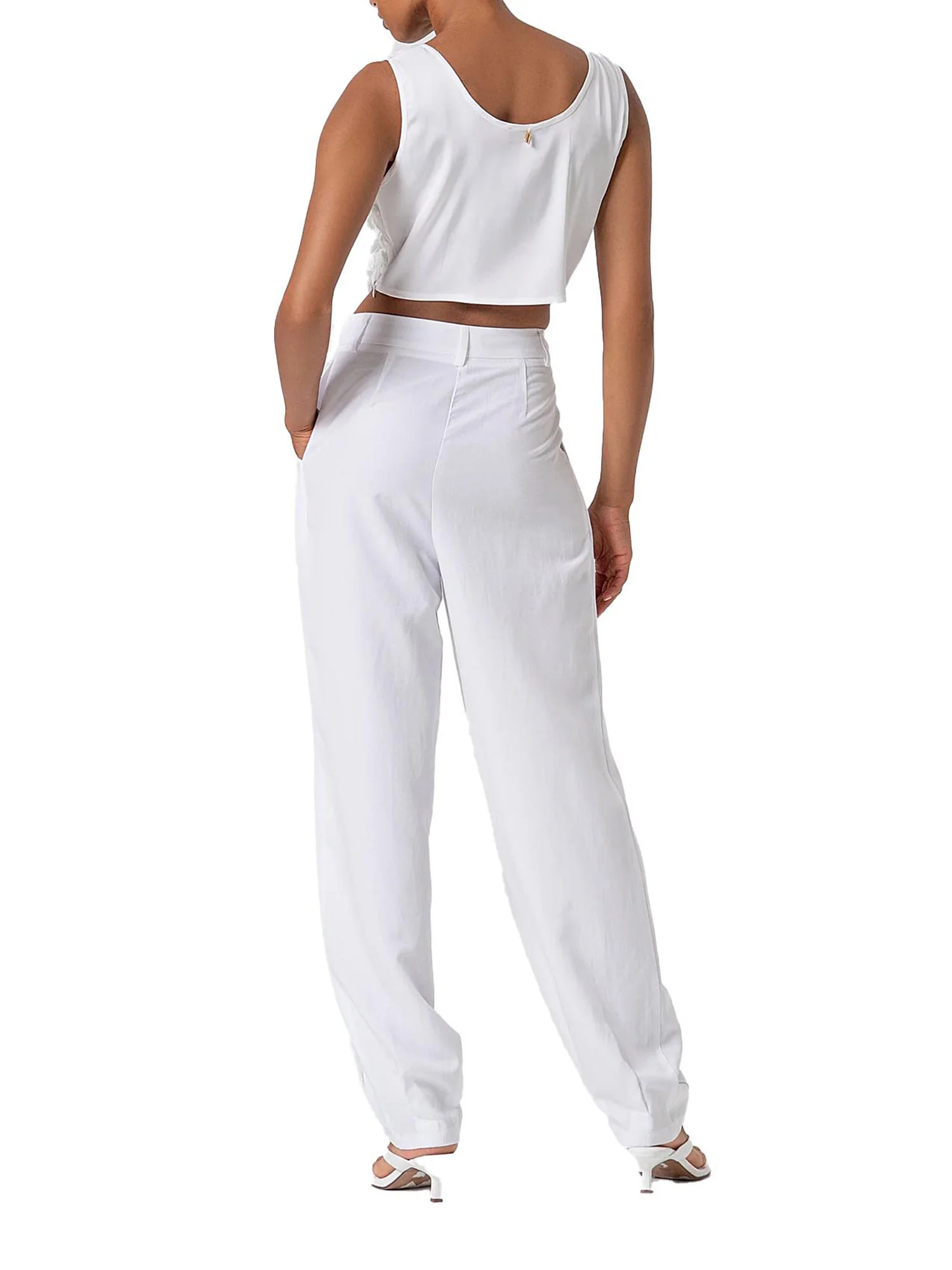 Pantalone Fracomina Donna a palazzo bianco - Image 2