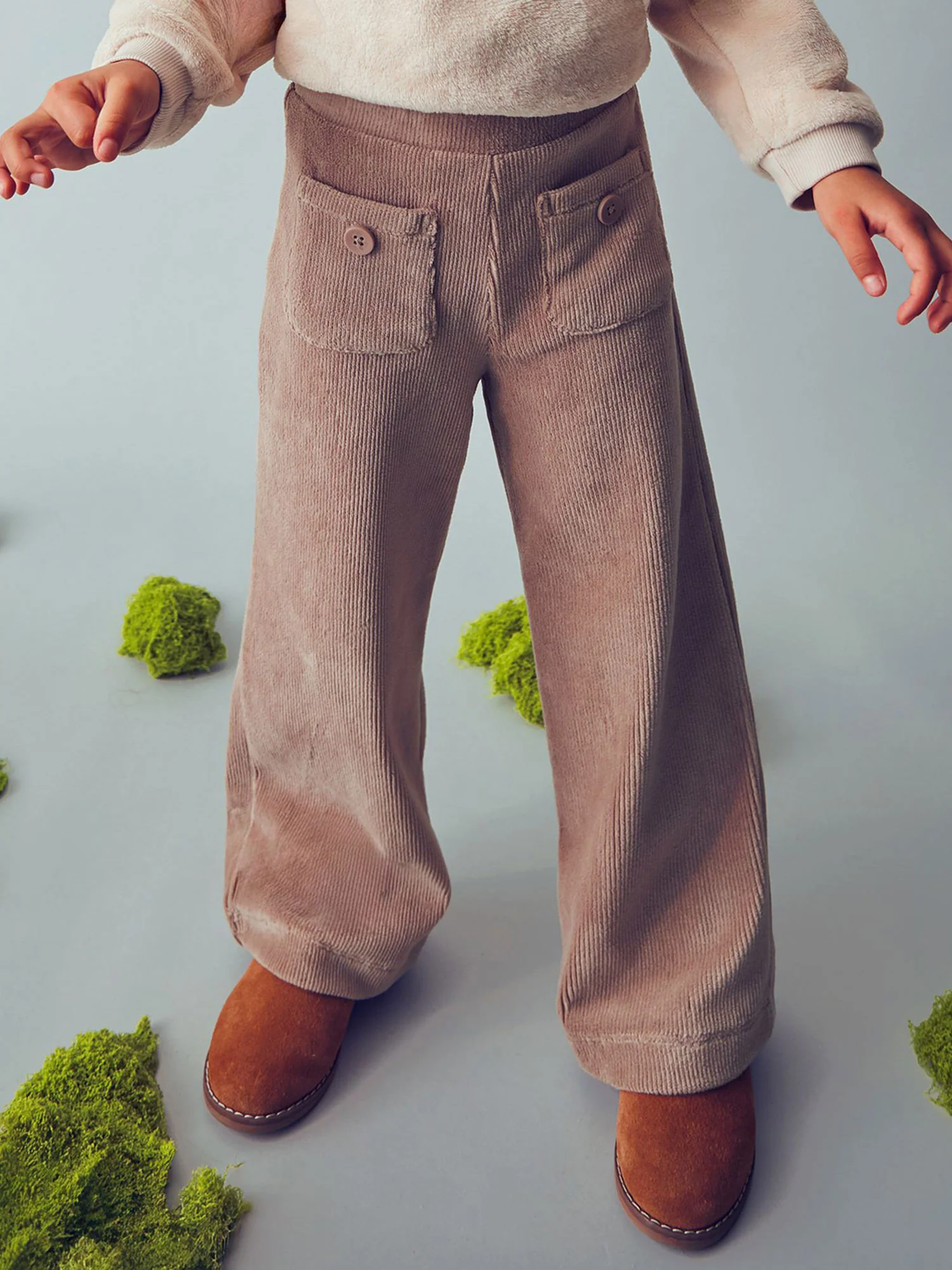 Pantalone velluto a costine bambina sabbia - Image 4