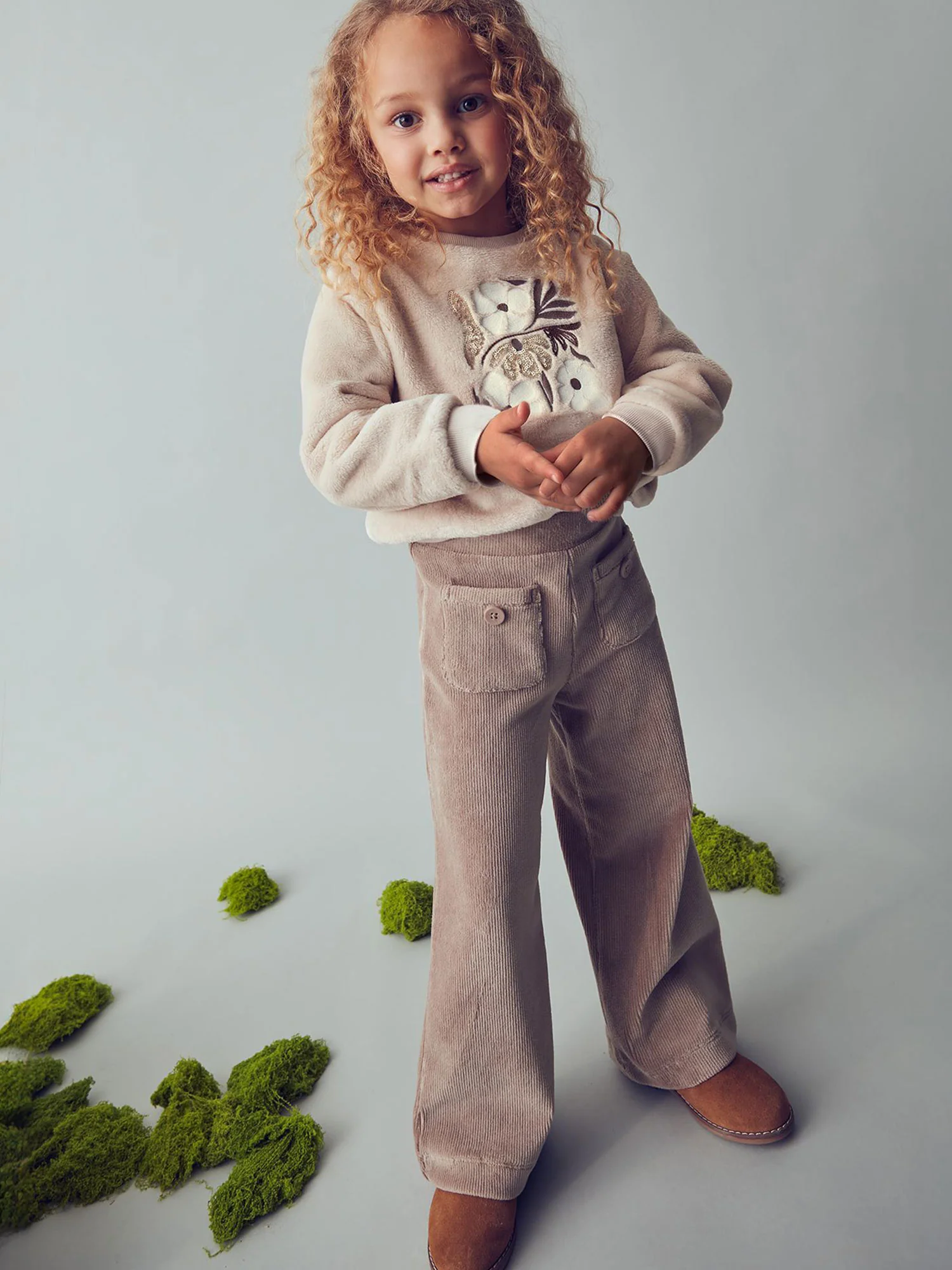 Pantalone velluto a costine bambina sabbia - Image 5