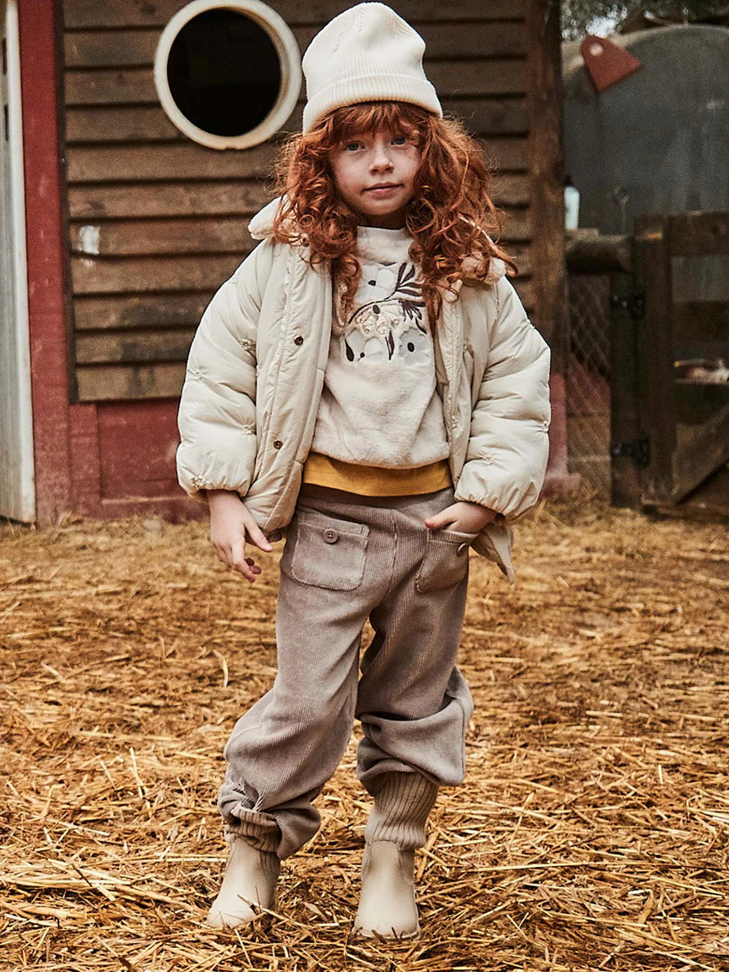 Pantalone velluto a costine bambina sabbia - Image 6