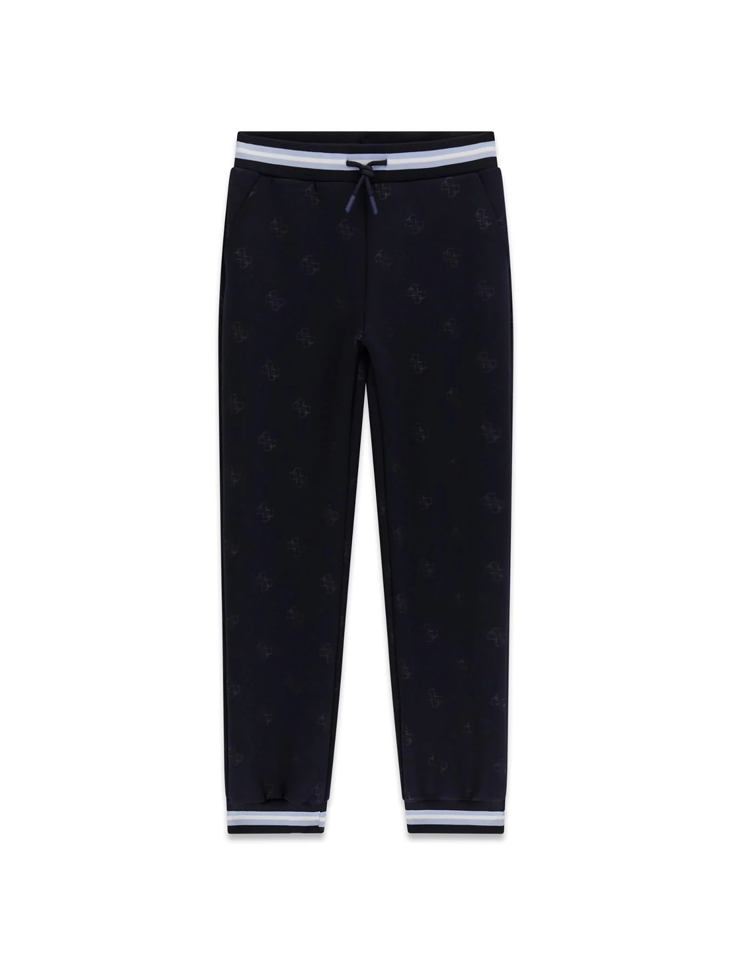Pantalone Guess Ragazzo in tessuto scuba e logo allover blu