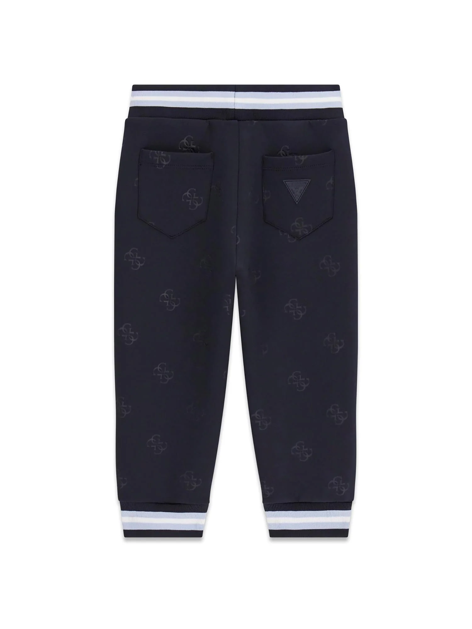 Pantalone Guess Bambino in tessuto scuba e logo allover blu - Image 2