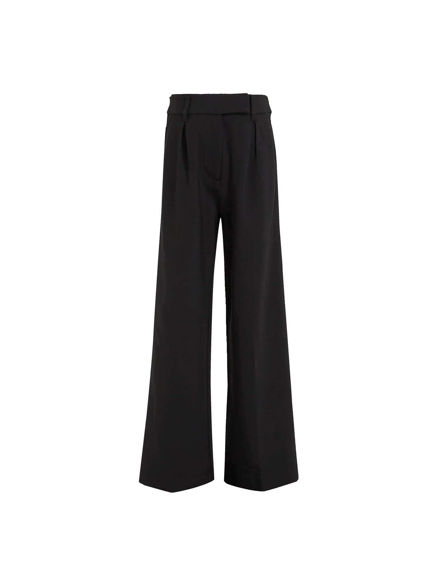 Pantalone teen palazzo con pinces nero