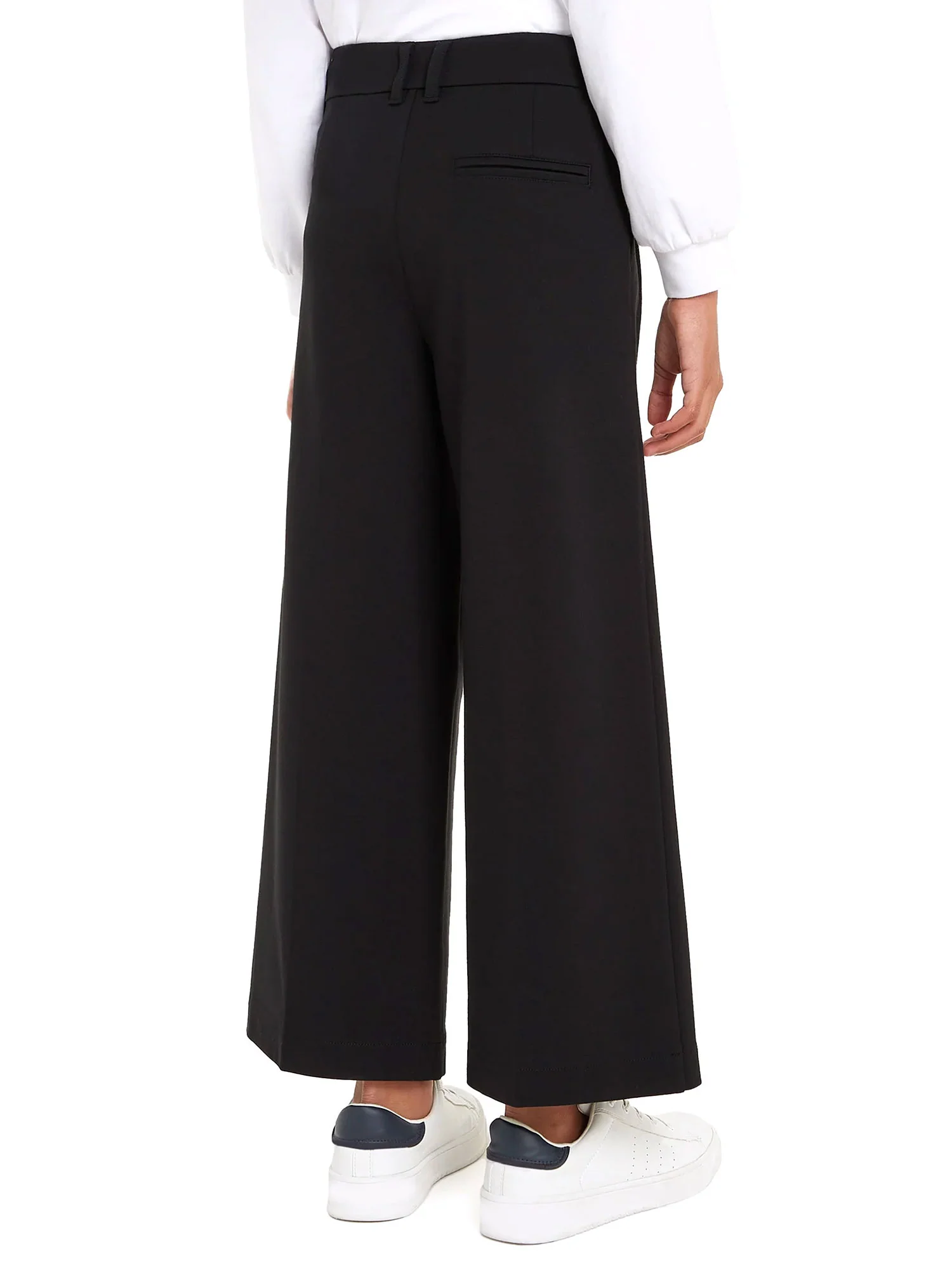 Pantalone teen palazzo con pinces nero - Image 4