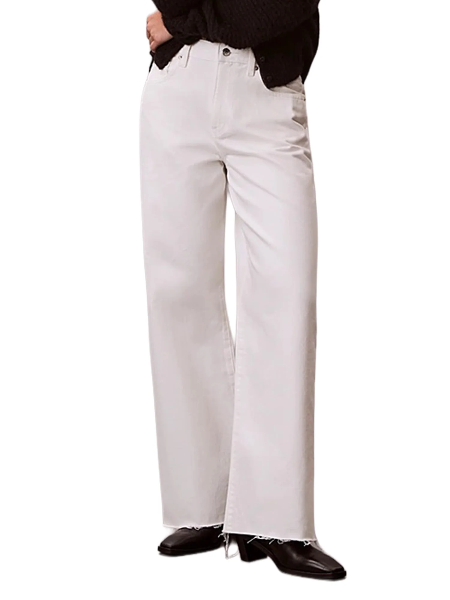 Jeans Calvin Klein Wide Leg Donna Bianco