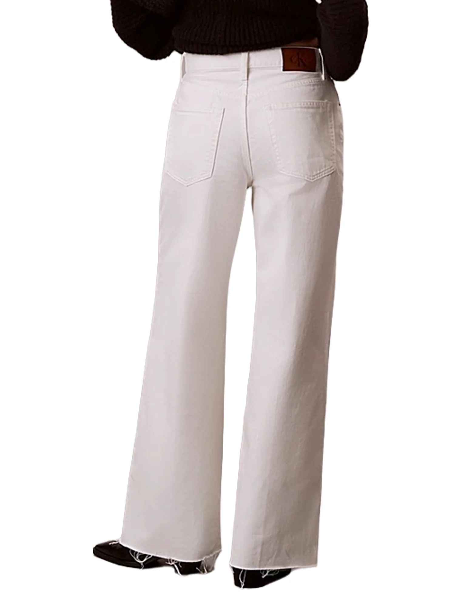 Jeans Calvin Klein Wide Leg Donna Bianco - Image 2