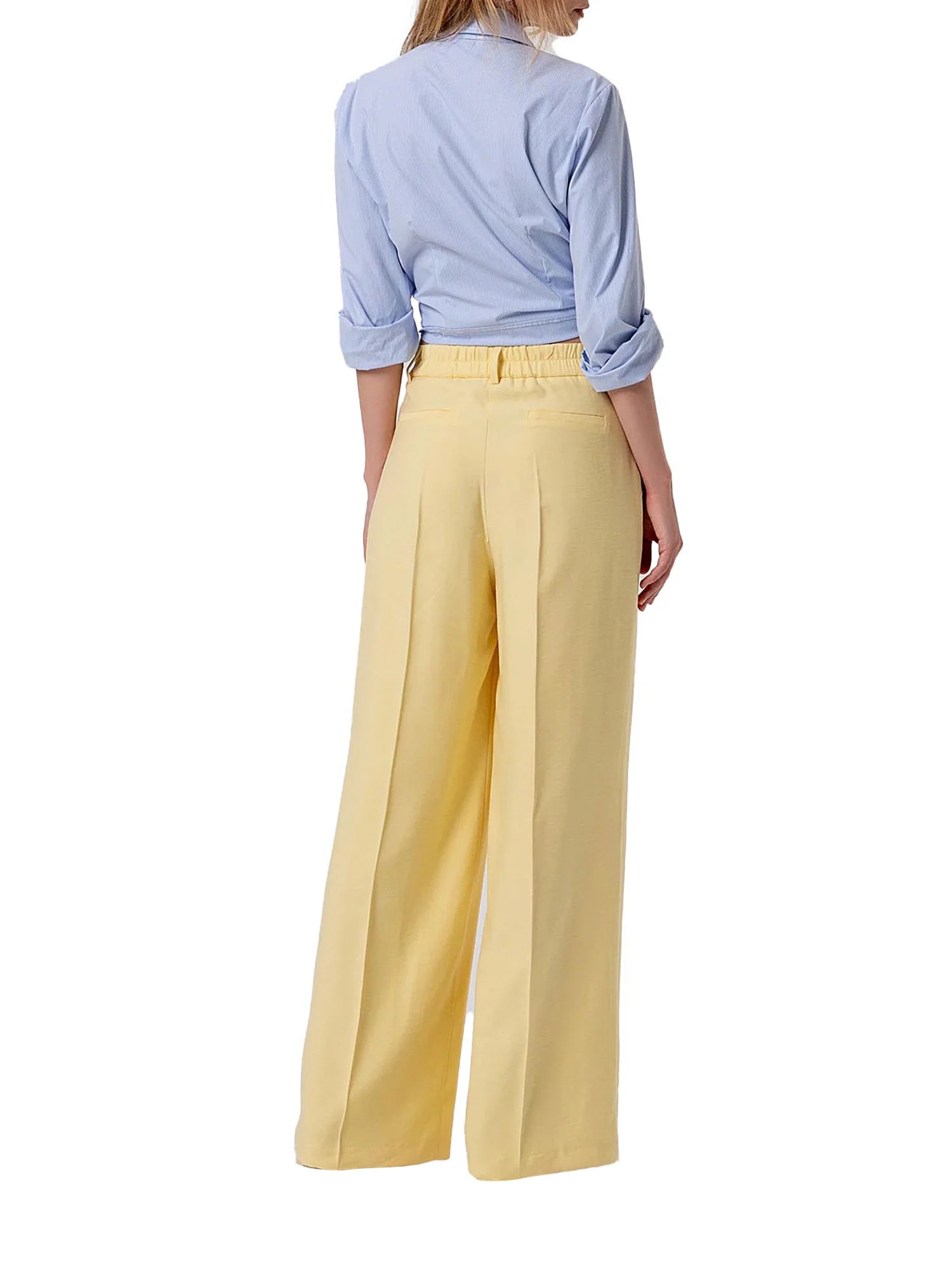 Pantalone Fracomina Donna flare con tasche america giallo - Image 2