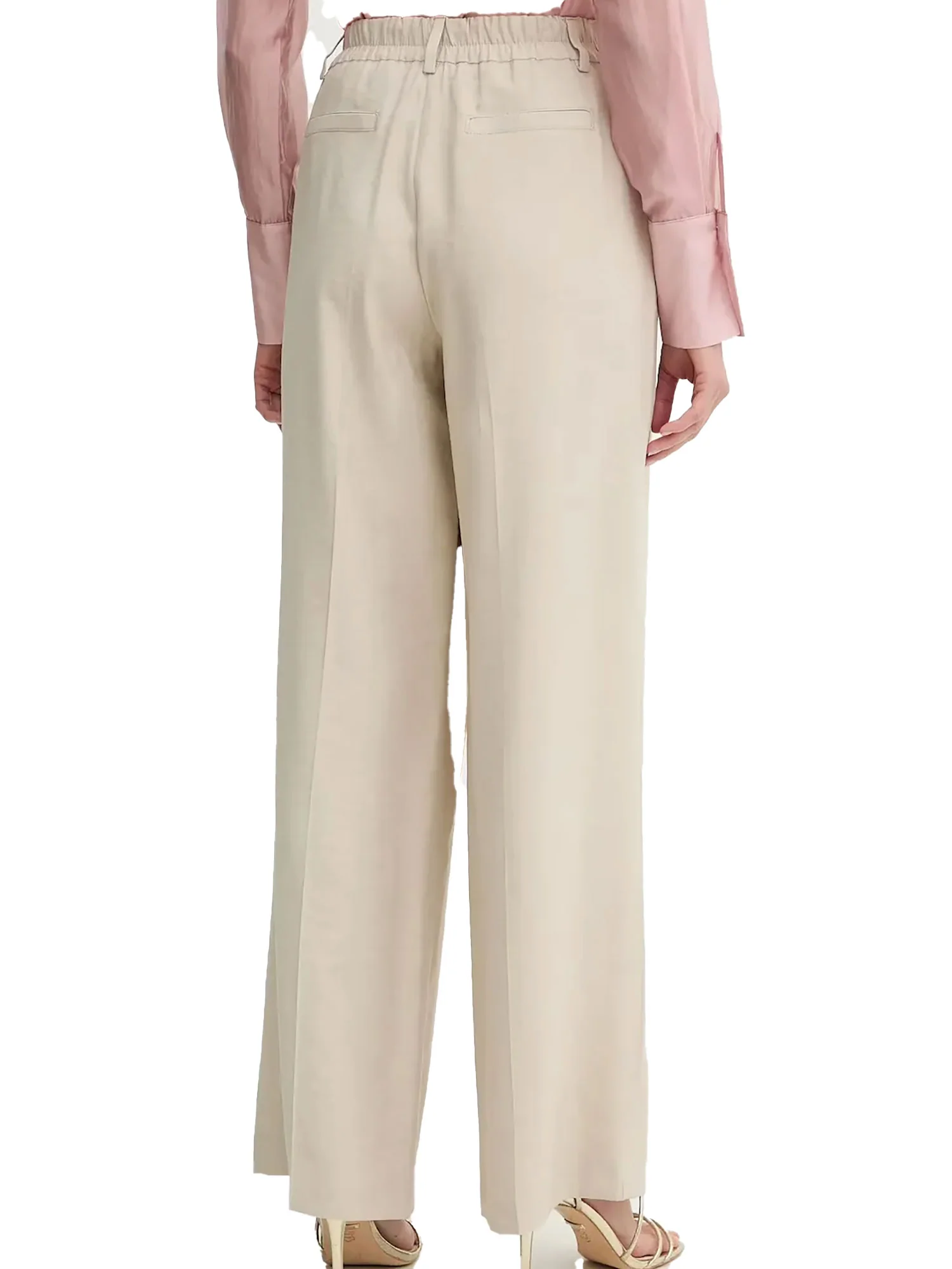 Pantalone Fracomina Donna flare con tasche america sabbia - Image 2