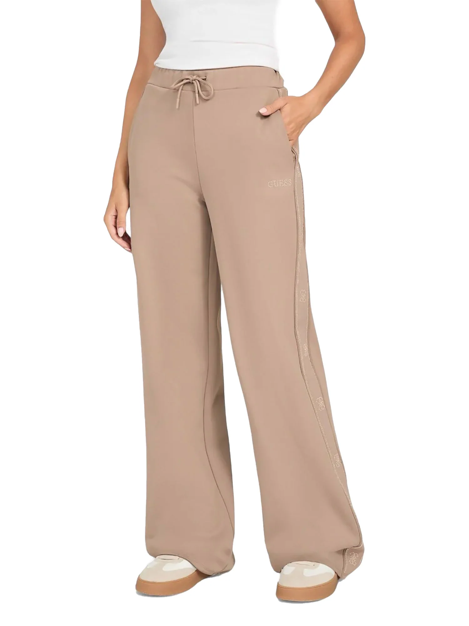Pantalone Guess Donna wide leg octavia sabbia