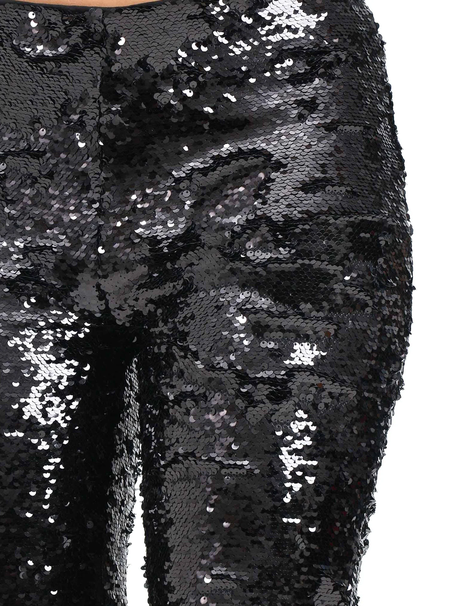 Pantalone zampa paillettes nero - Image 4