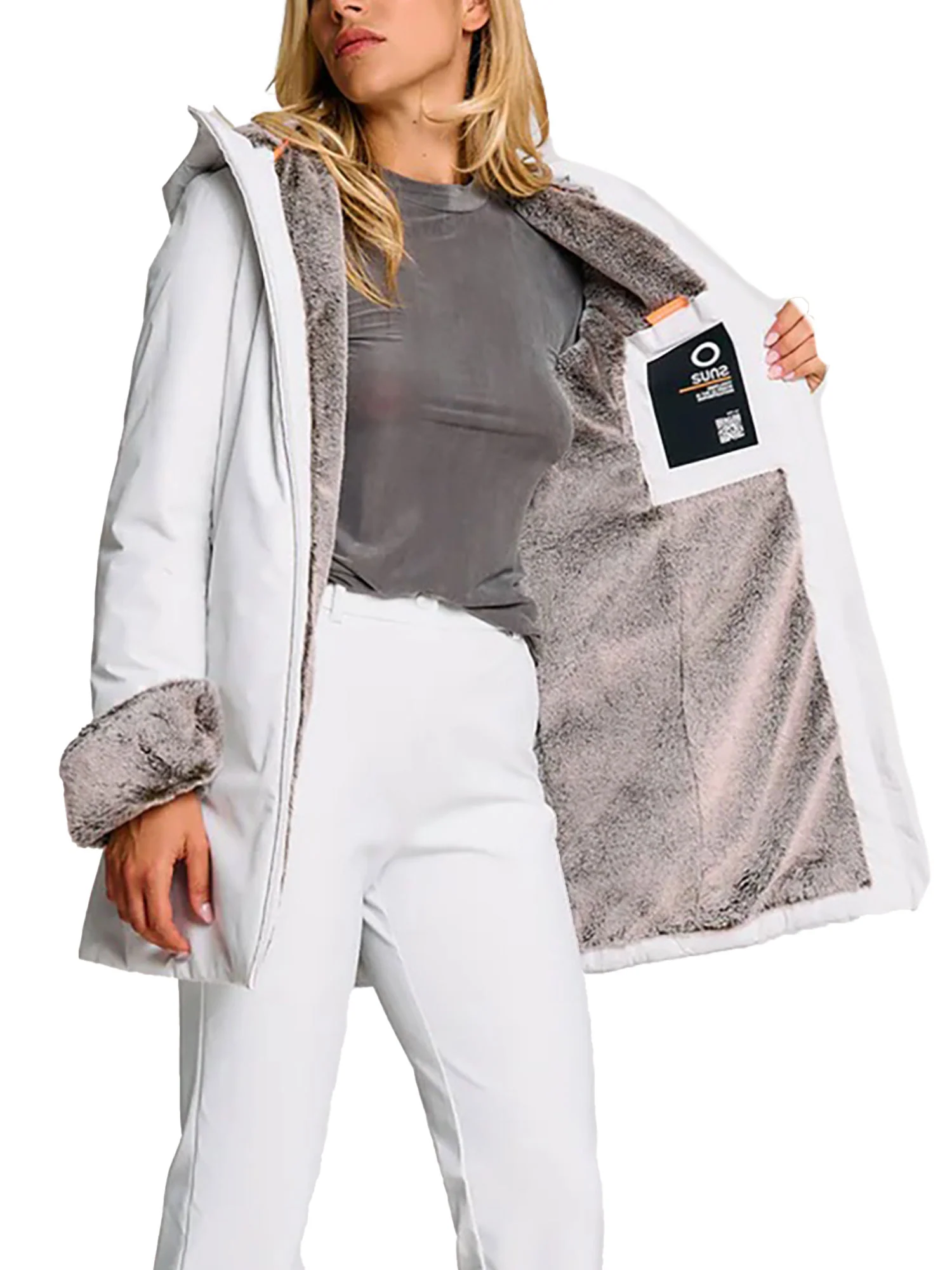 Parka lungo Suns donna Marmolada fur bianco - Image 3