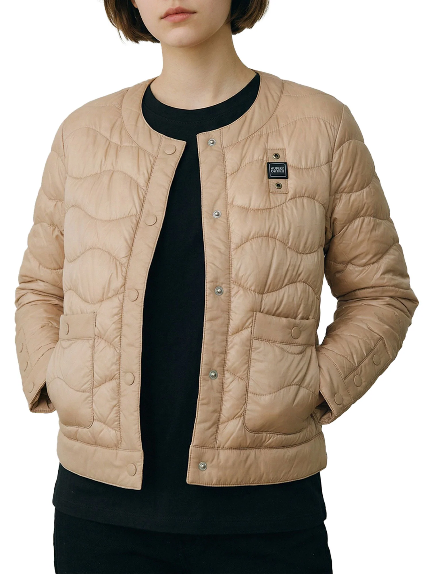 Piumino Blauer donna con bottoni Hadley beige