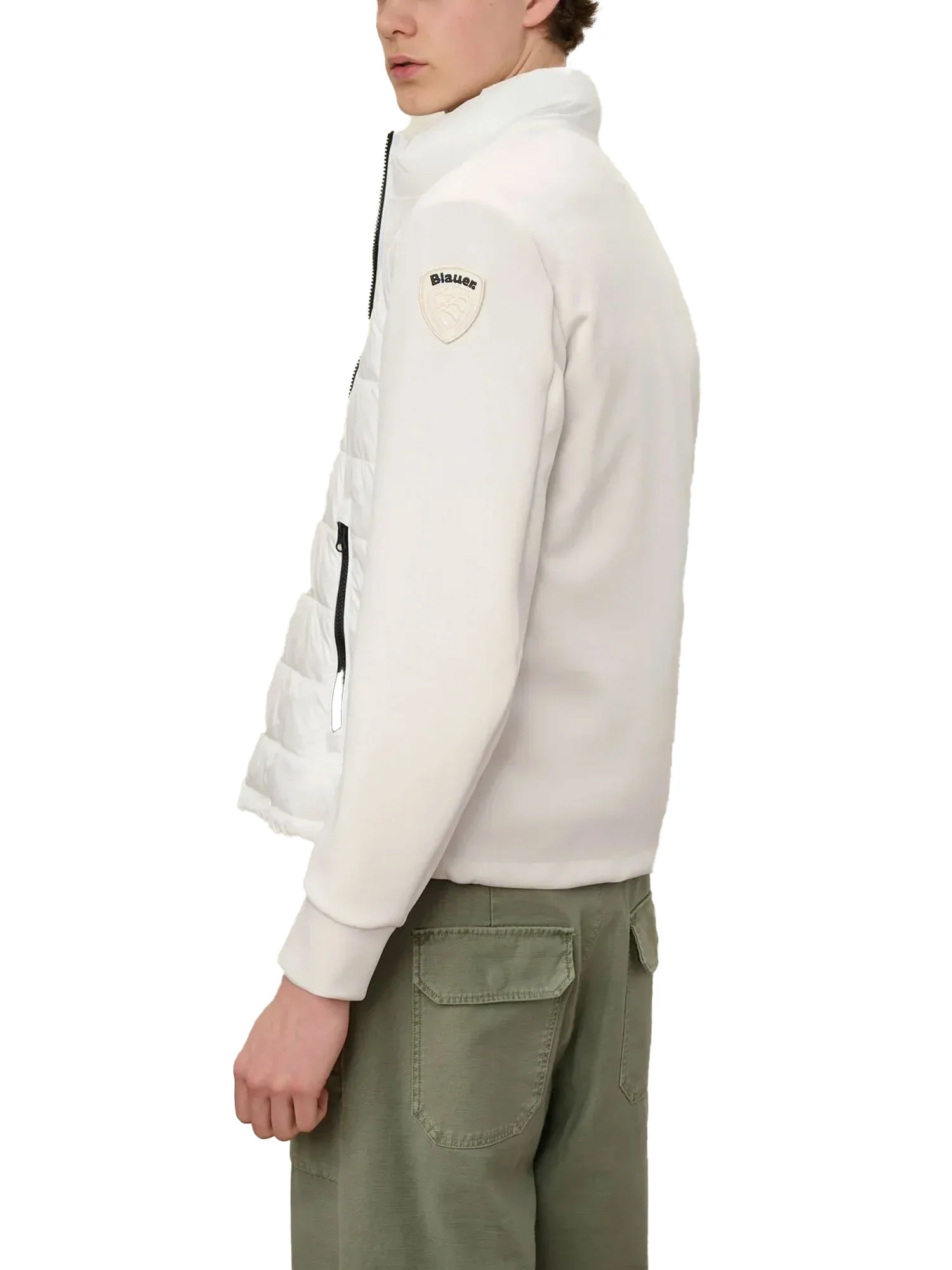 Piumino Blauer uomo con zip bimateric Hebron bianco - Image 2