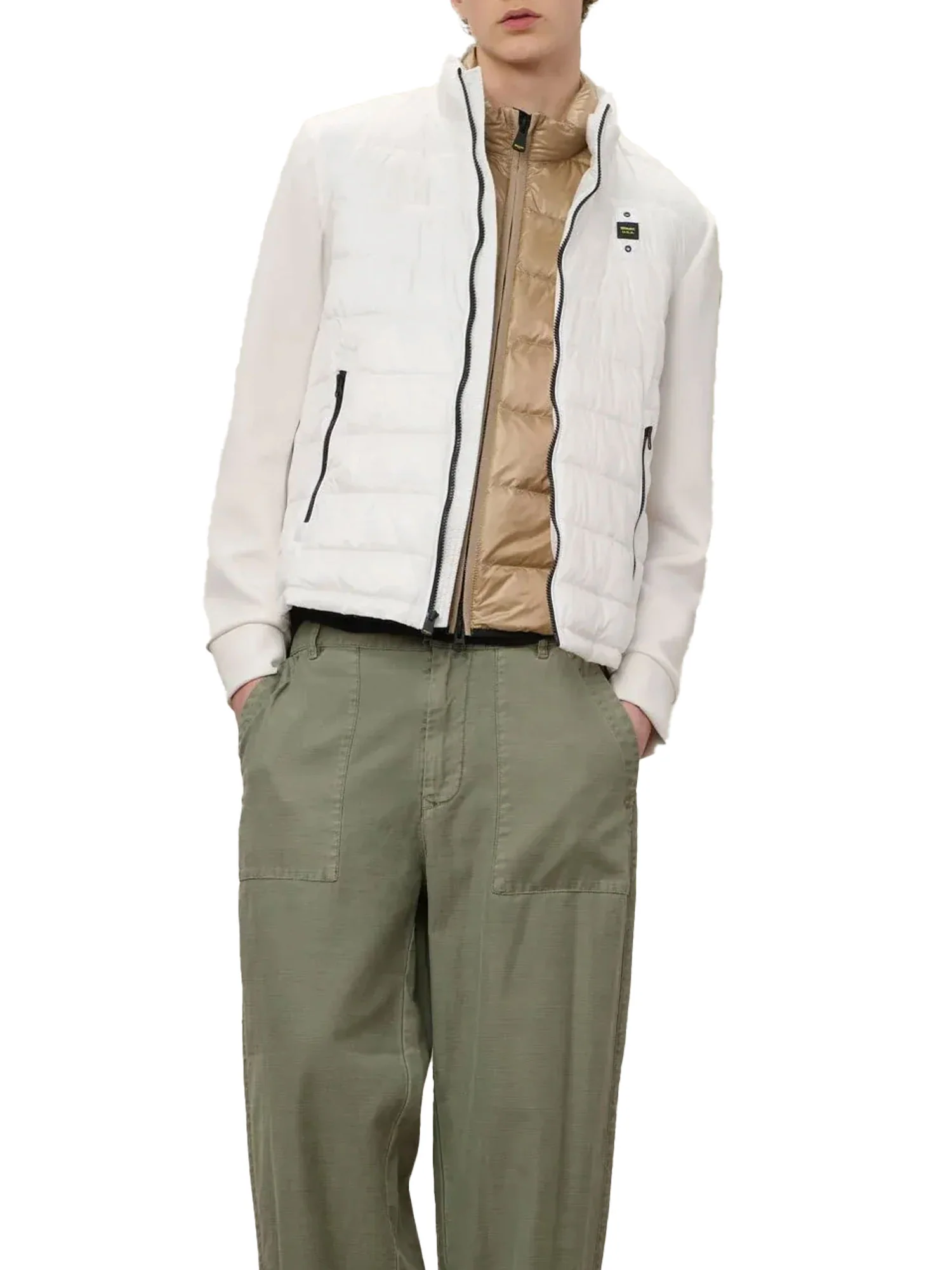 Piumino Blauer uomo con zip bimateric Hebron bianco - Image 3