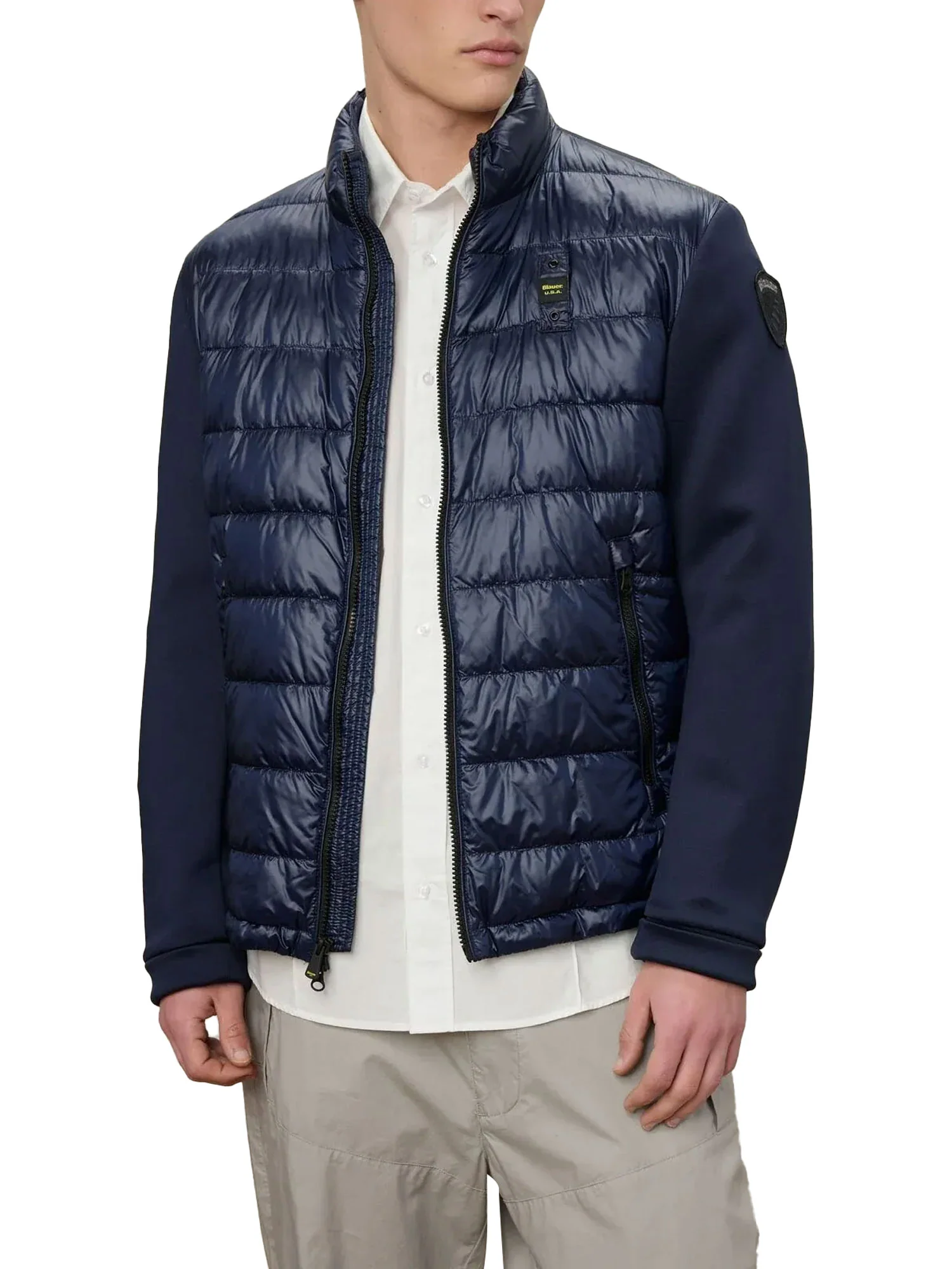Piumino Blauer uomo con zip bimateric Hebron blu