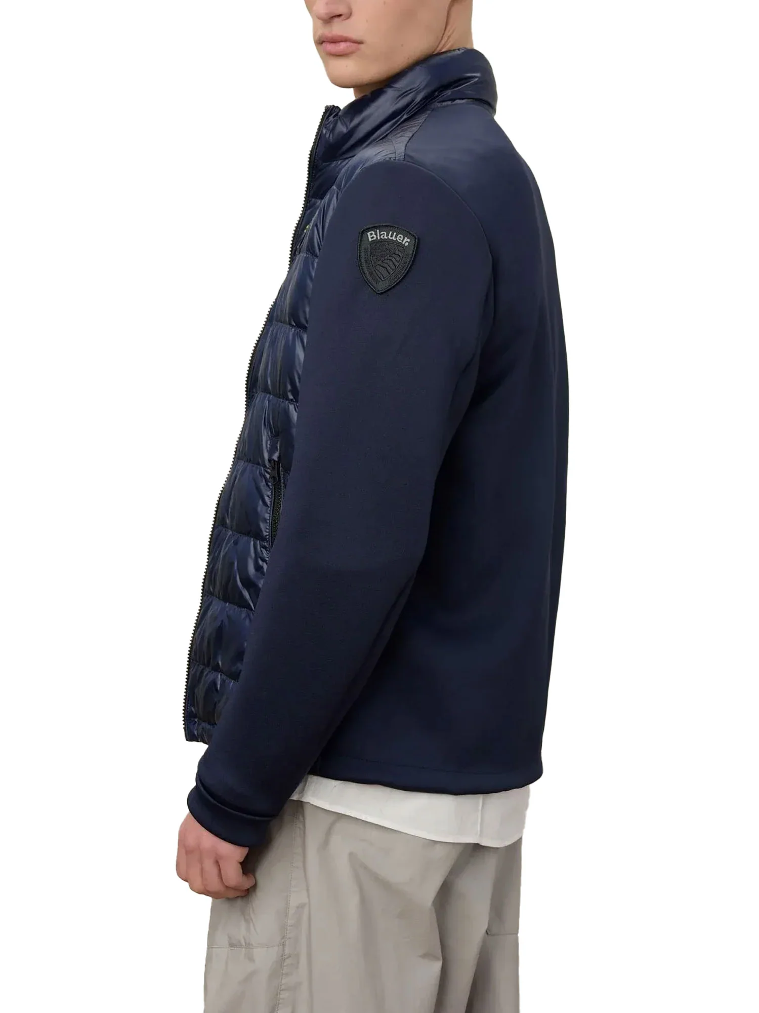 Piumino Blauer uomo con zip bimateric Hebron blu - Image 2