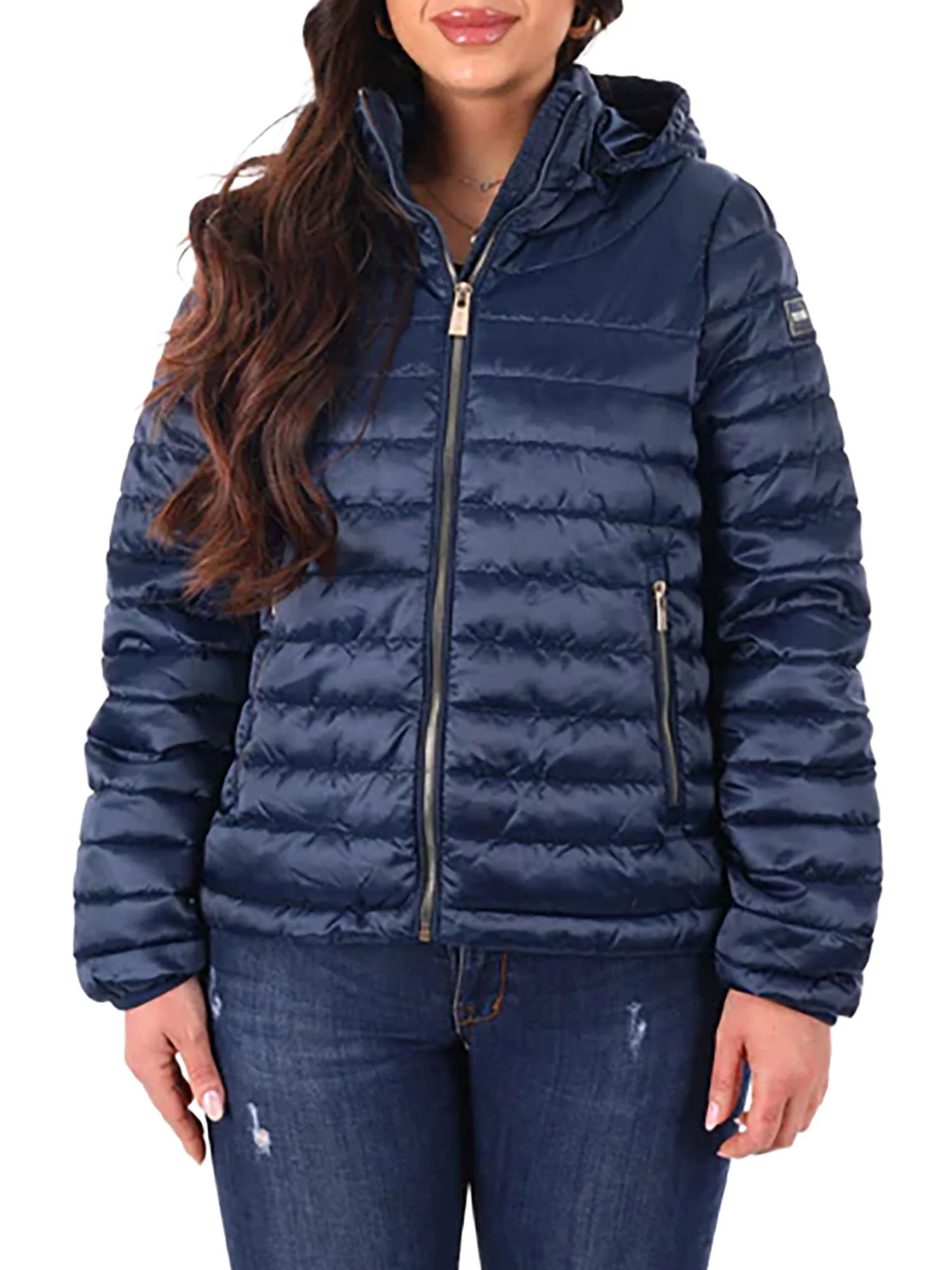 Piumino Yes Zee donna Zip Capp. 100 gr. blu