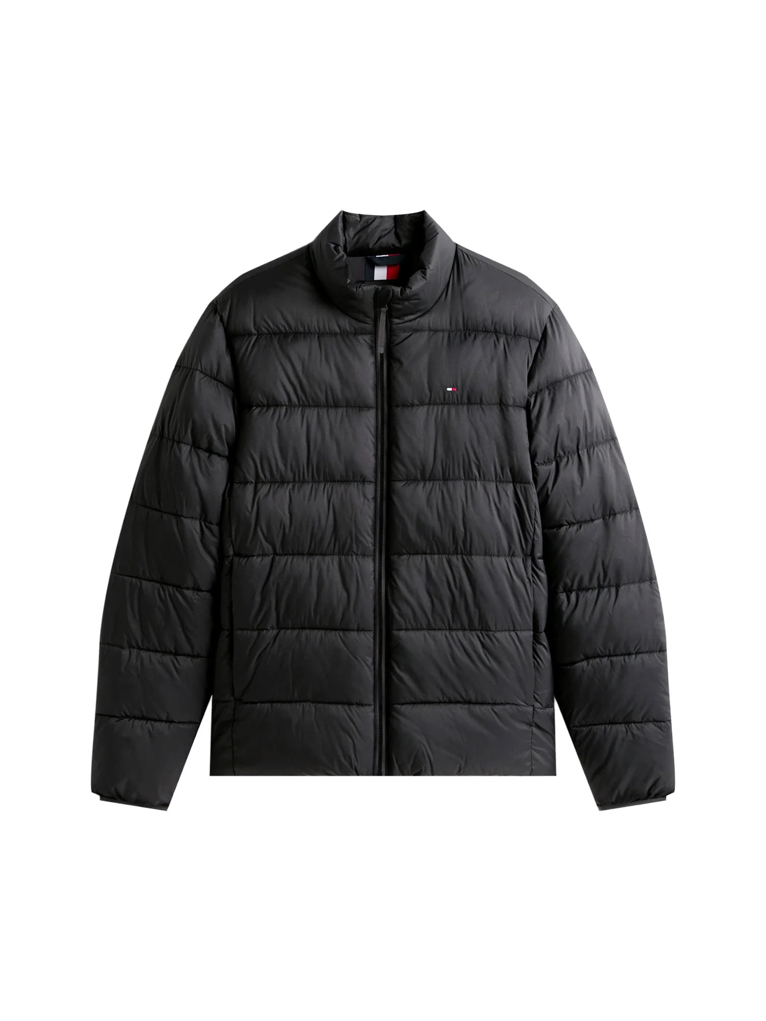 Piumino con zip Tommy Hilfiger uomo mezza stagione collo alto nylon nero - Image 4