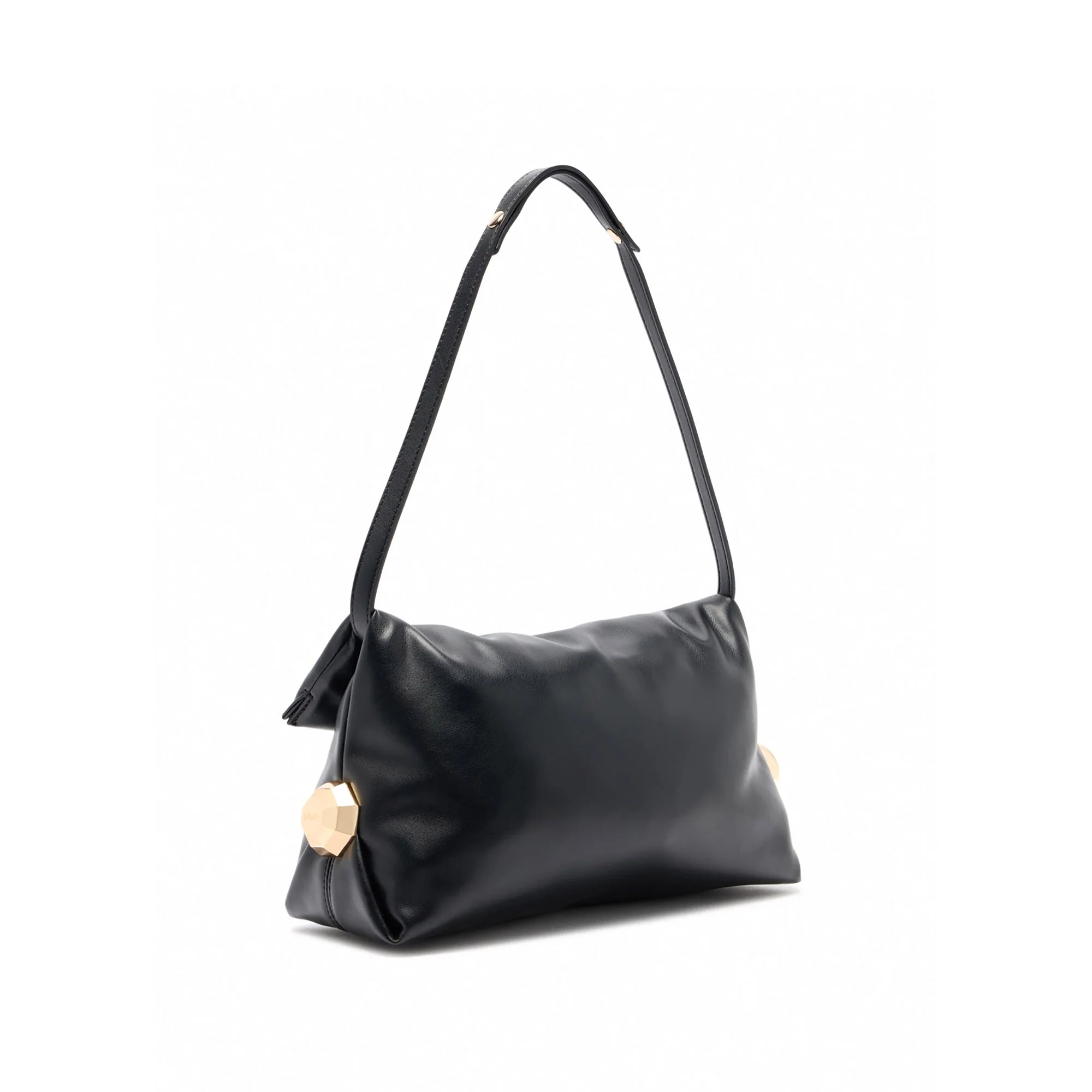 Borsa a spalla M Liu Jo donna con applicazione bottoni e patta nero - Image 3