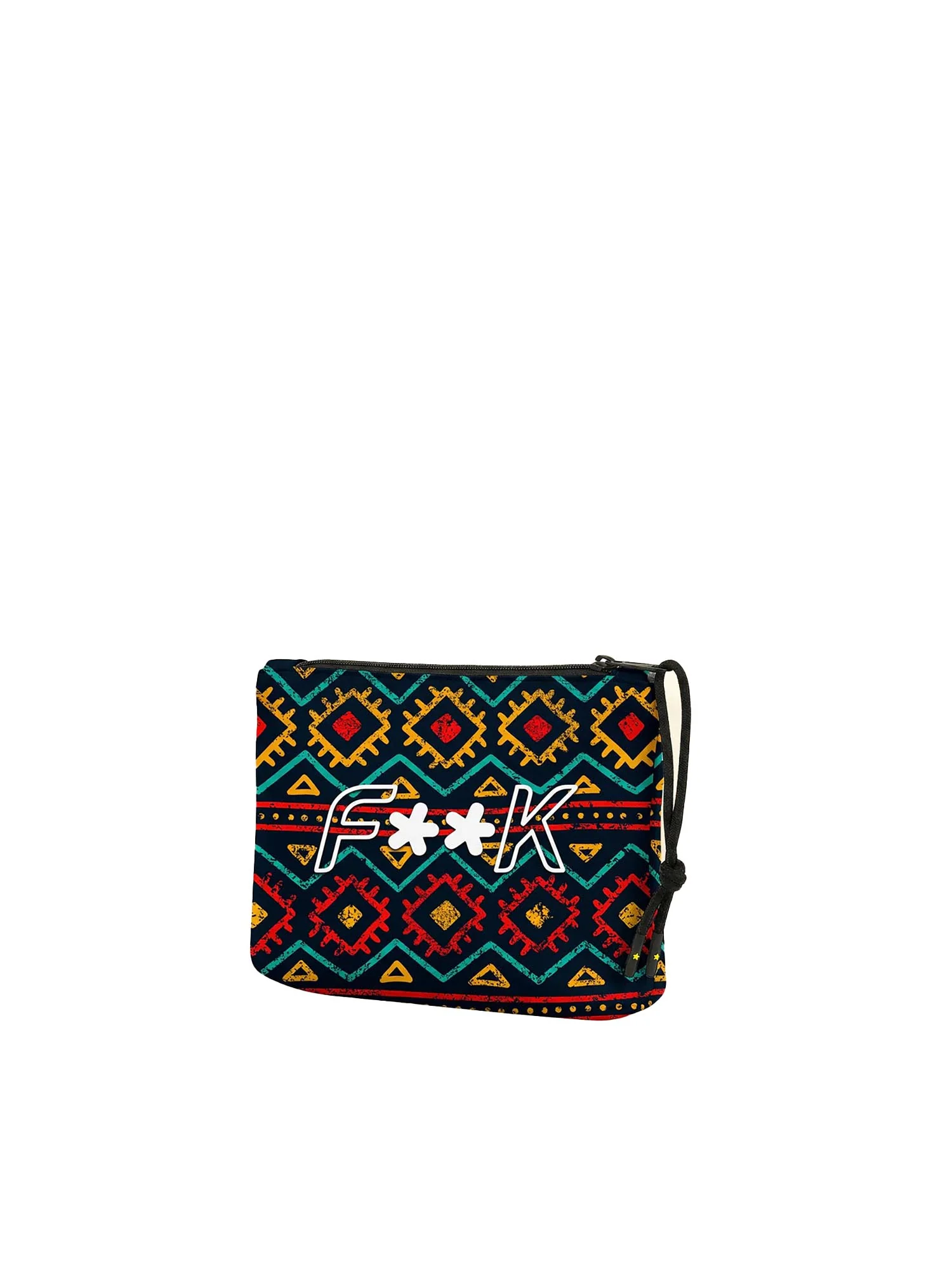 Pochette mare F**K uomo neoprene fantasia etnica multicolor
