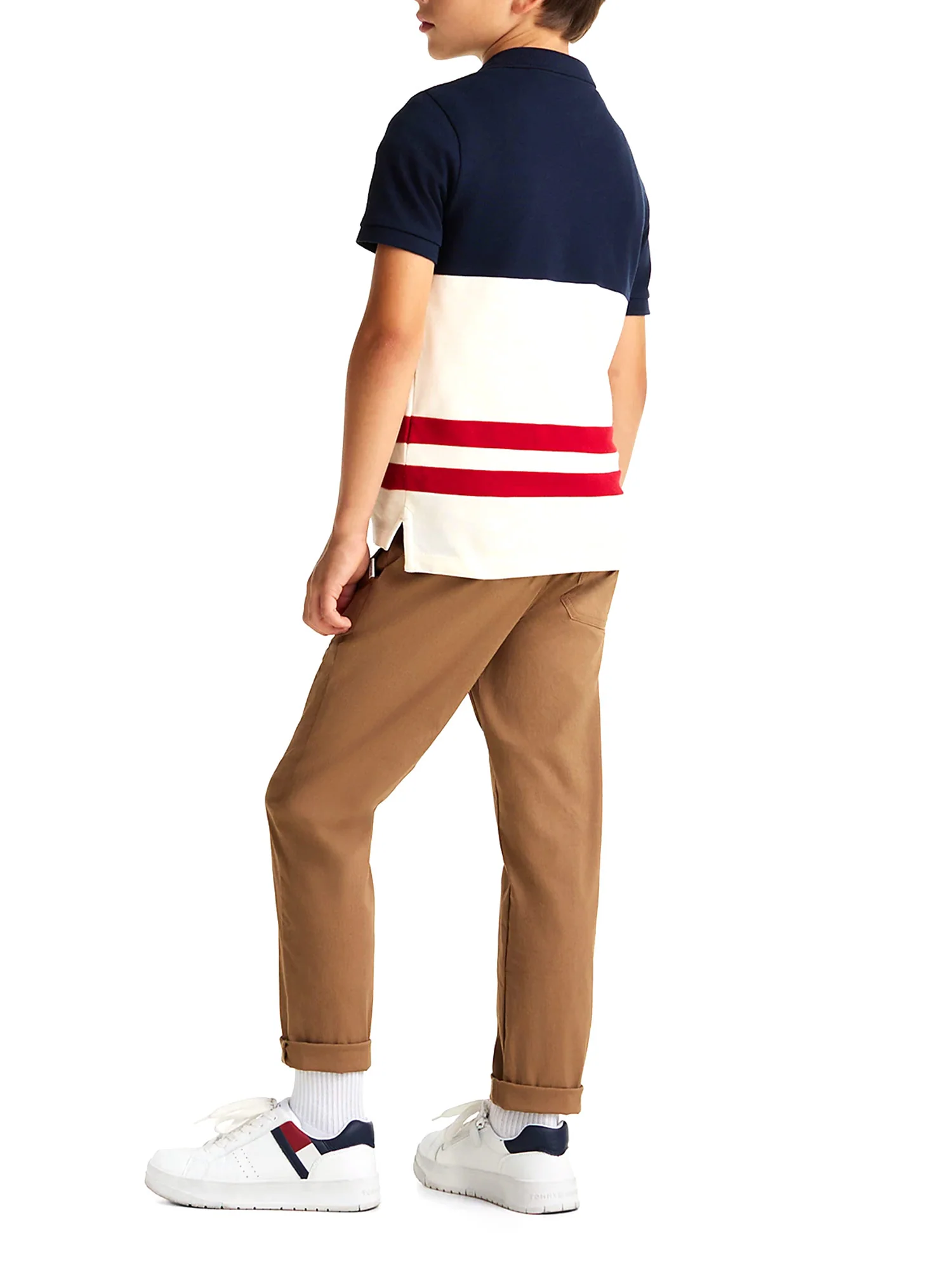 Polo kids con motivo color block rosso/bianco/blu - Image 4