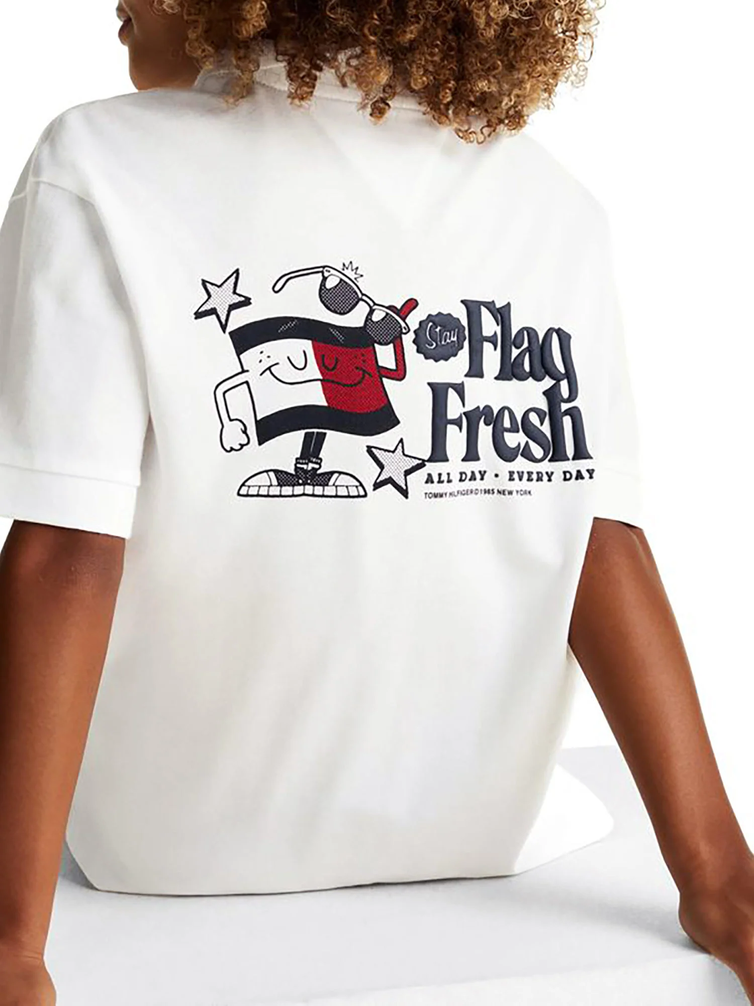 Polo kids con stampa posteriore fun bianco - Image 2