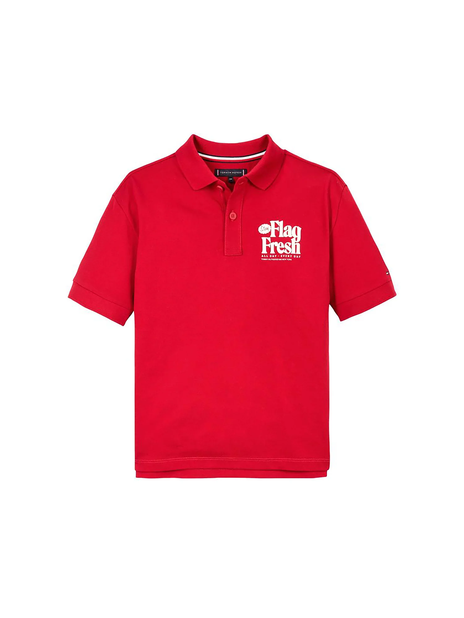 Polo kids con stampa posteriore fun rosso