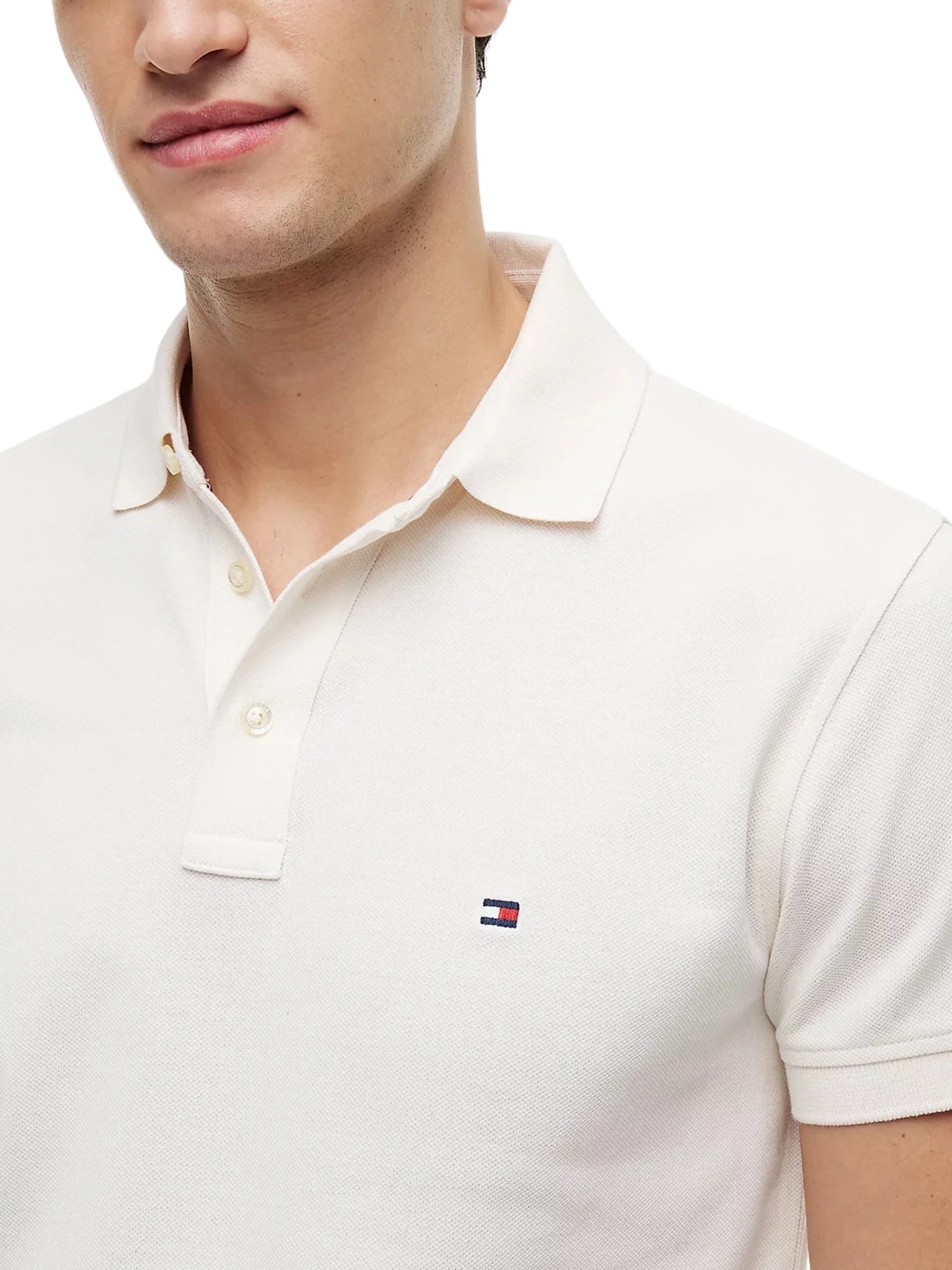 Maglia polo con maniche corte Tommy Hilfiger modello 1985 slim avorio - Image 4