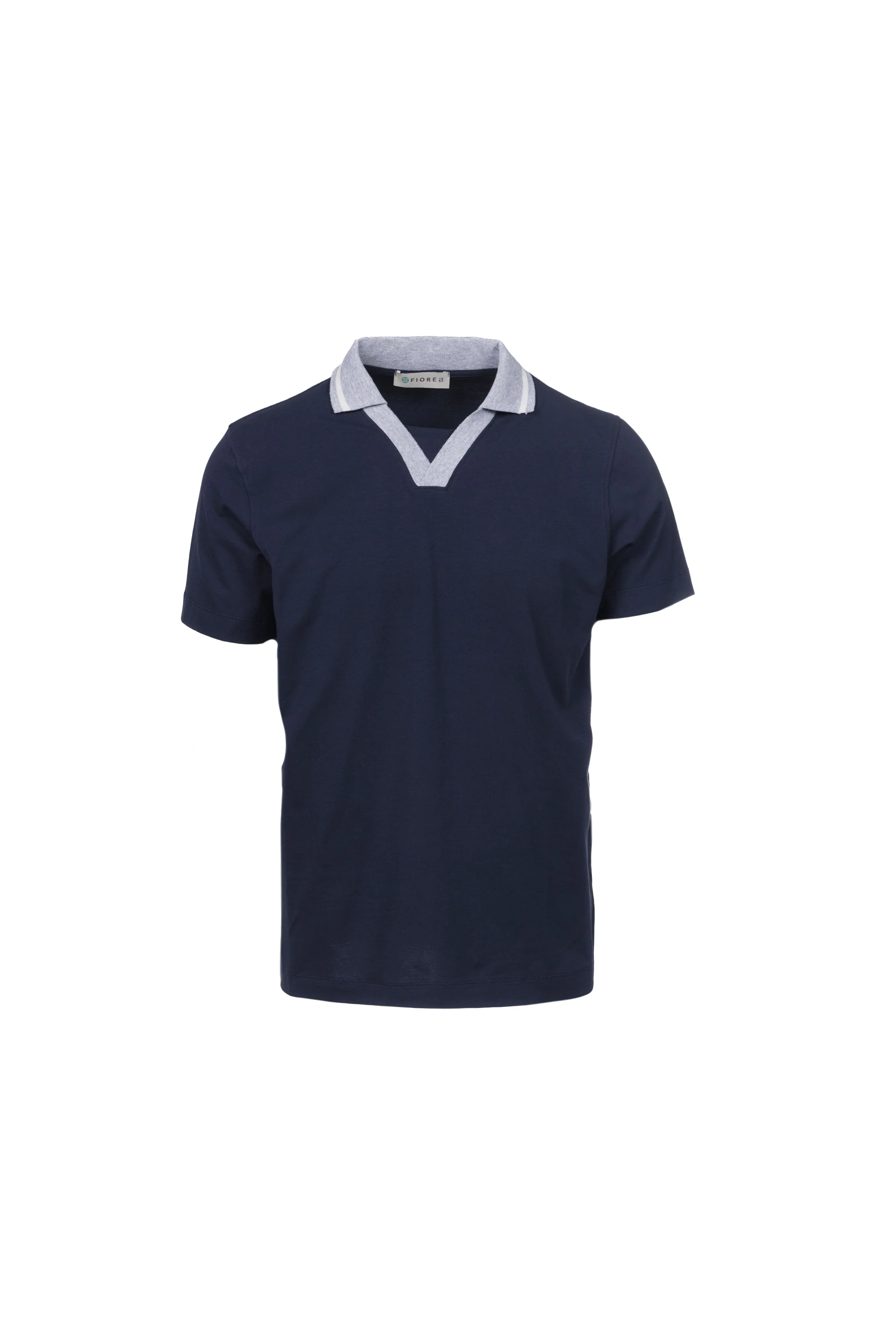 Polo in cotone elasticizzato blu