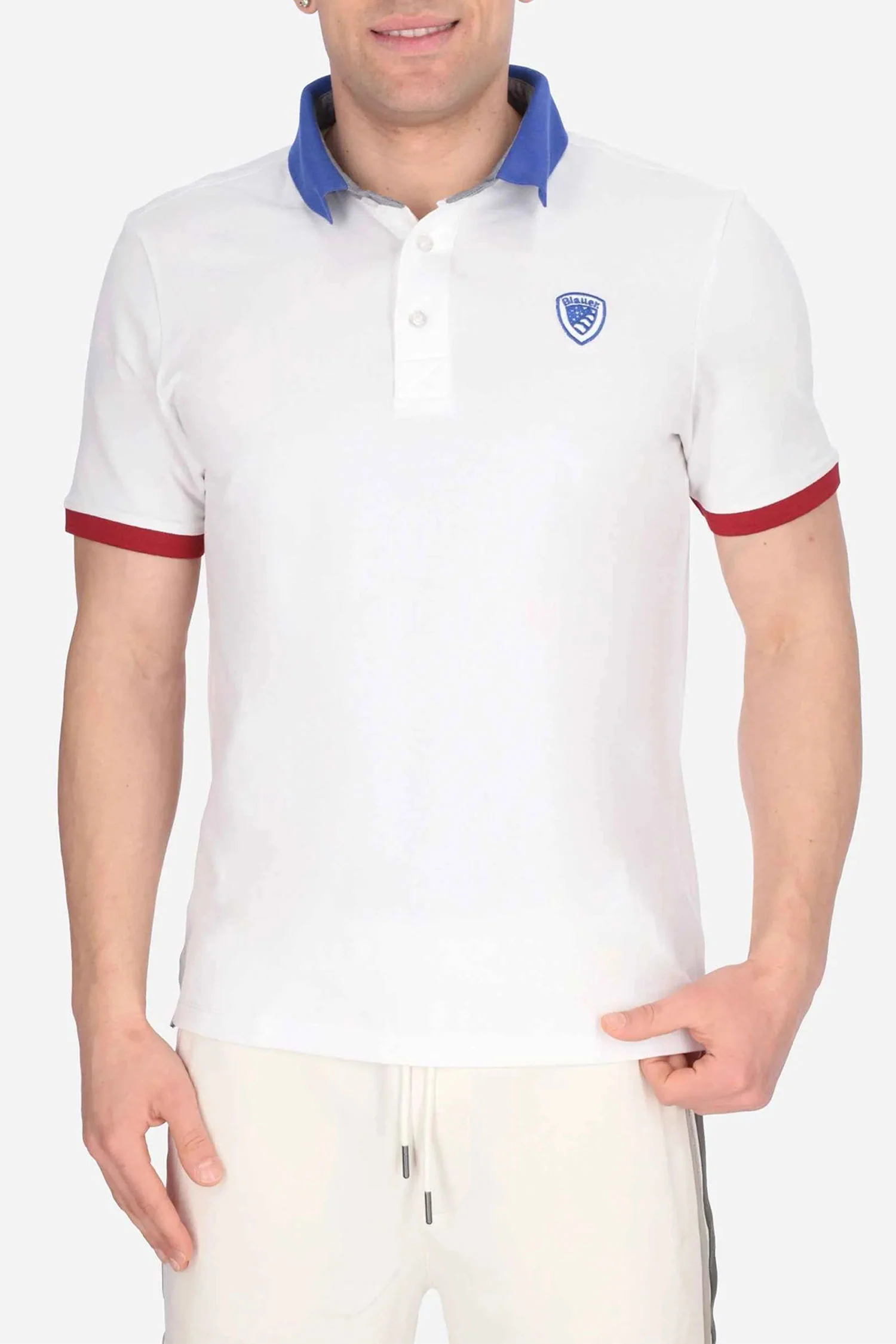 Polo Blauer uomo manica corta Dabney bianco