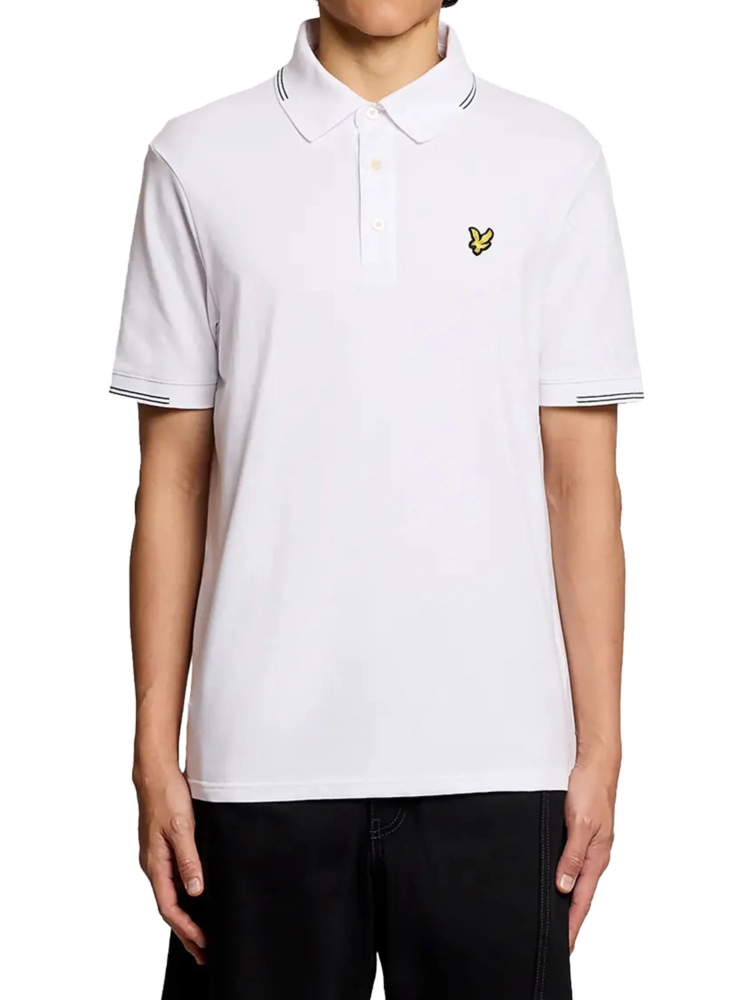 Polo manica corta fine tipped Lyle&Scott Uomo Bianco/Verde