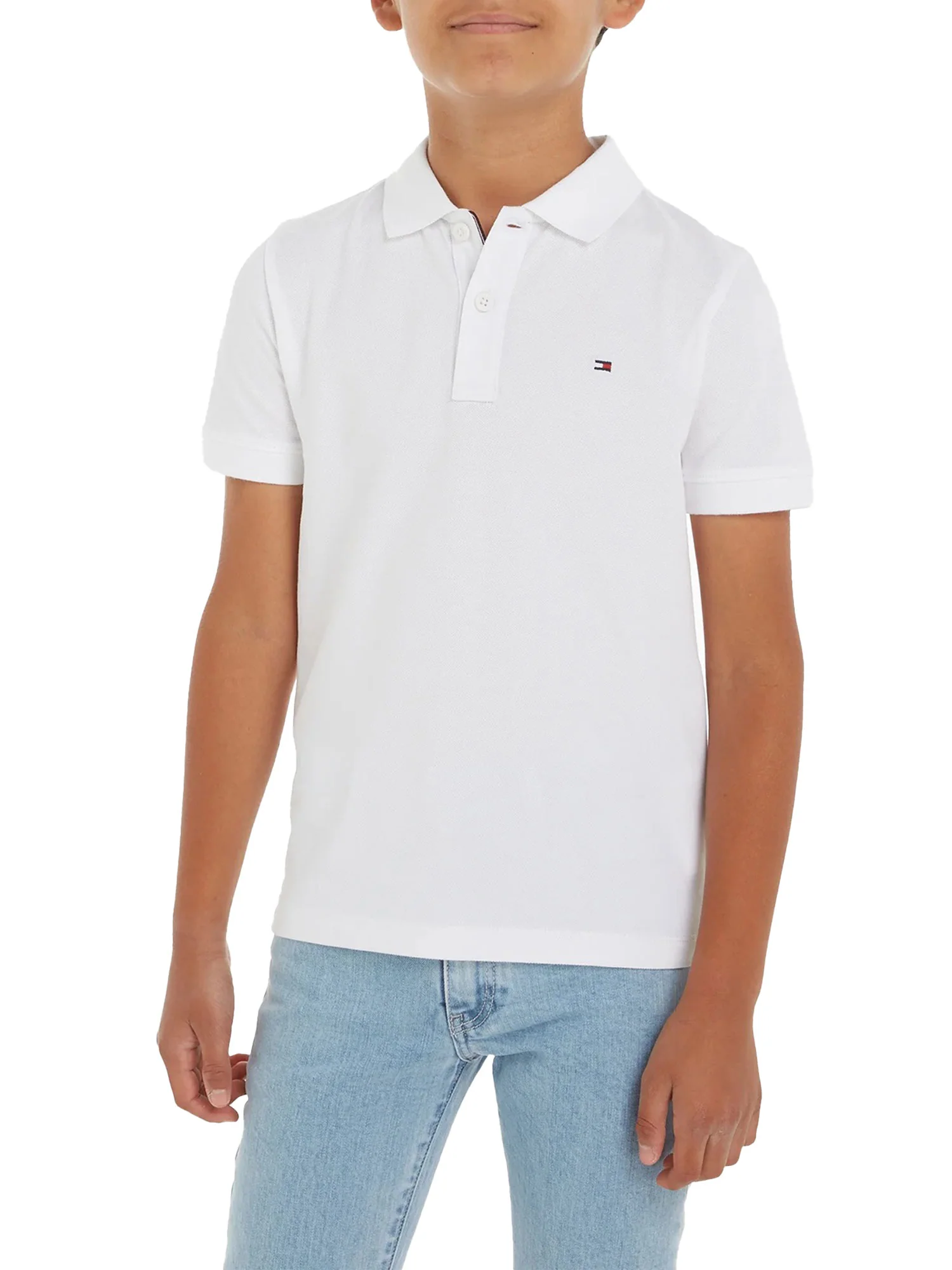 Polo Tommy Hilfigher Ragazzo logo flag bianco - Image 2