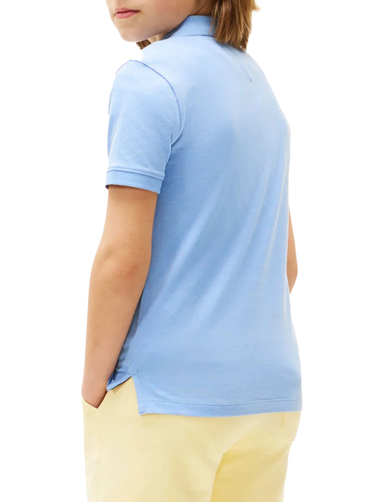 Polo Tommy Hilfigher Bambino logo flag celeste - Image 3