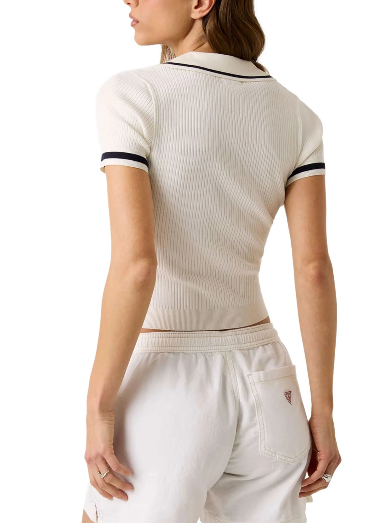 Polo Guess donna manica corta Embro Sweater bianco - Image 2