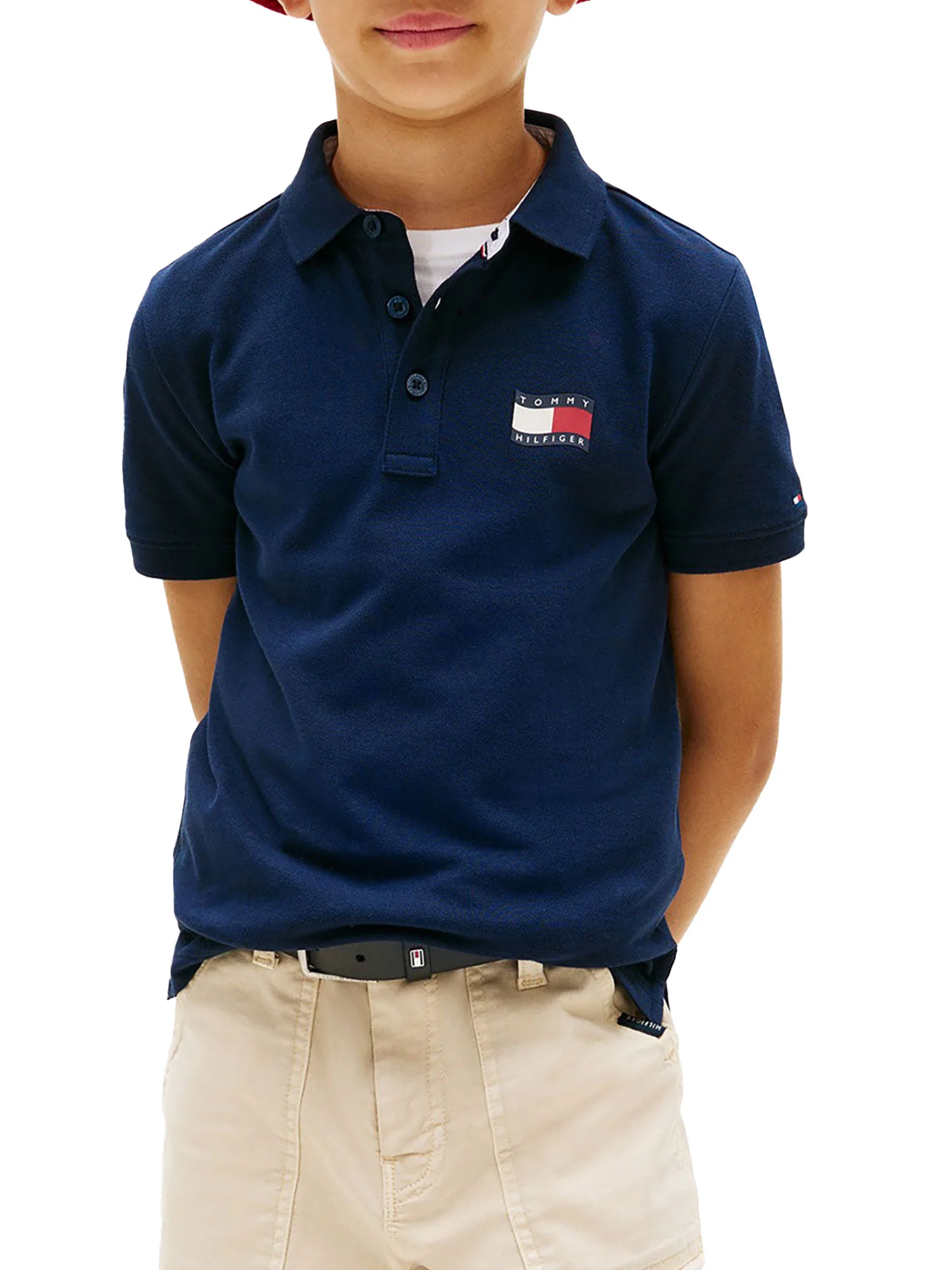 Polo Tommy Hilfigher Bambino ithica wavy flag blu - Image 2