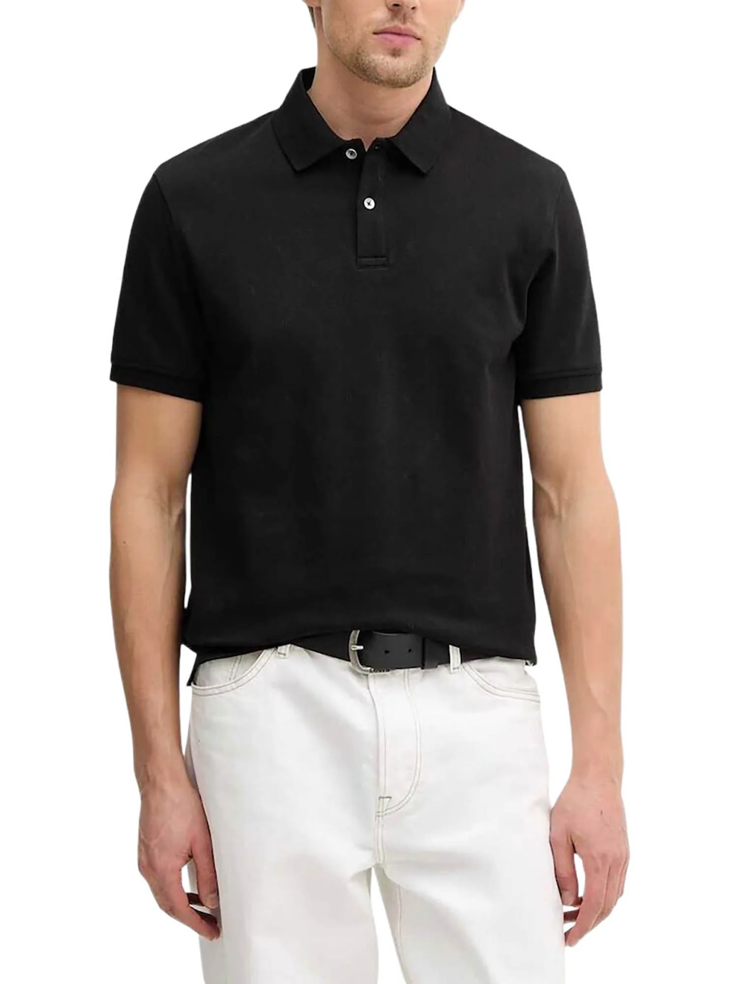 Polo Guess Uomo manica corta Jacquard allove
 nero