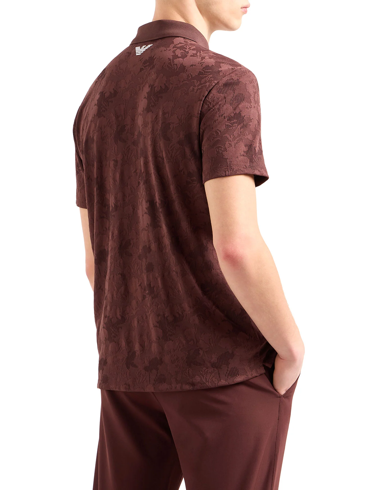 Polo fantasia floreale jacquard moro - Image 2