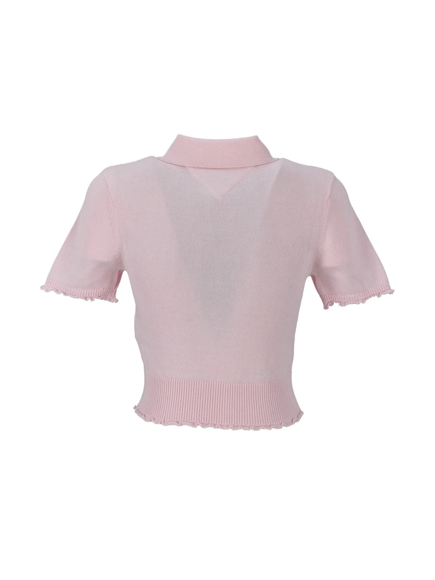 Maglia polo con maniche corte knit lettuce rosa - Image 2