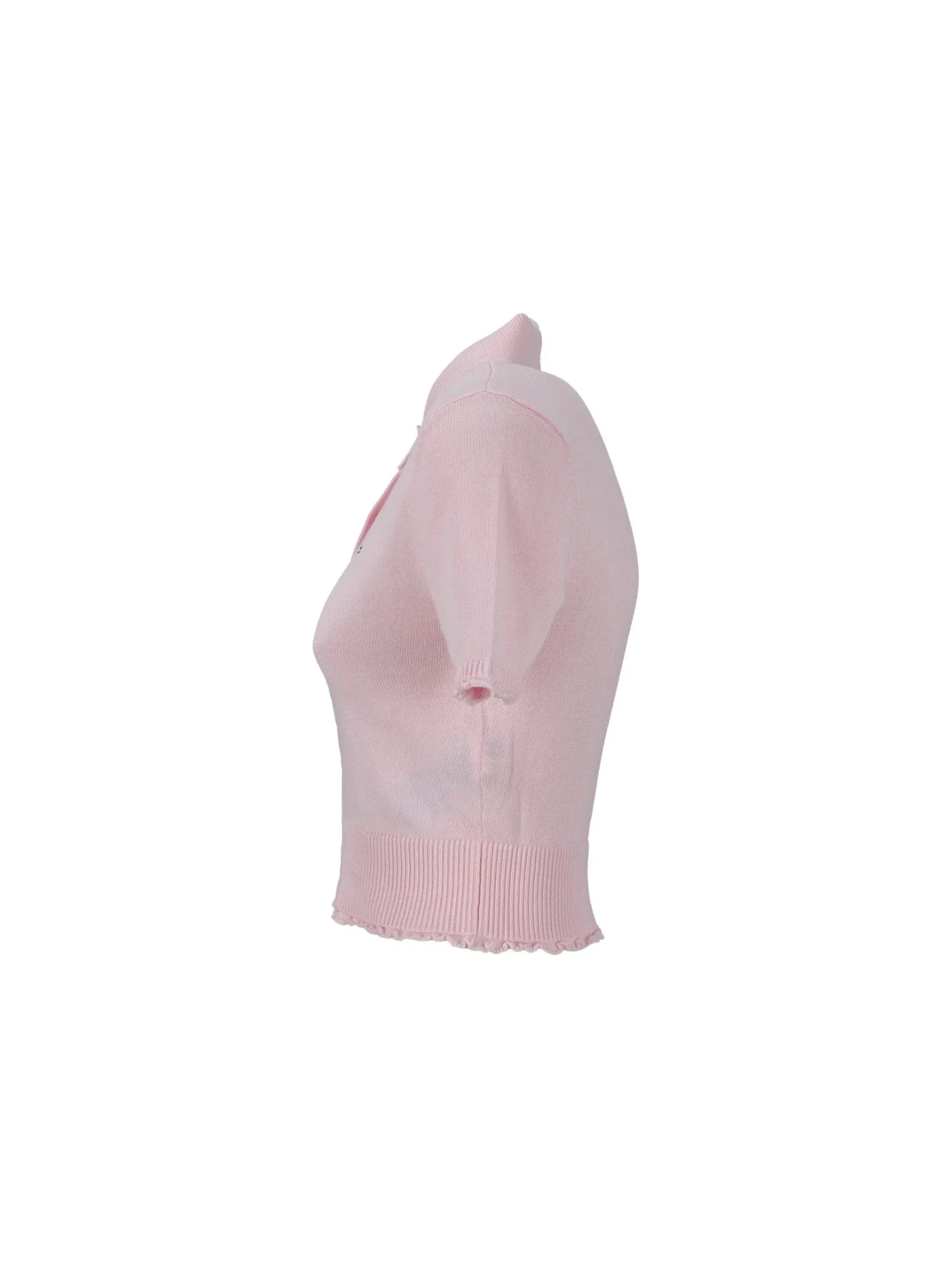 Maglia polo con maniche corte knit lettuce rosa - Image 3