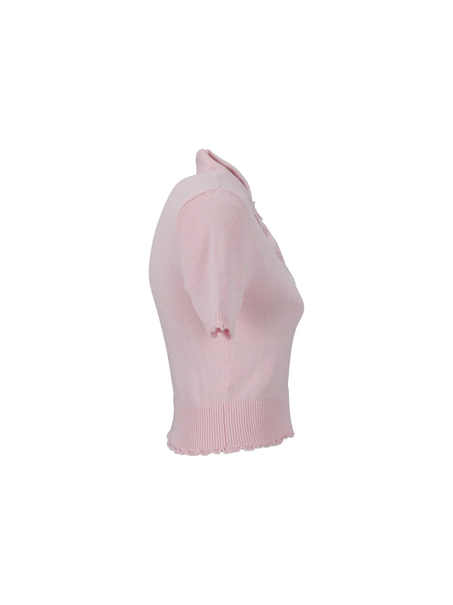 Maglia polo con maniche corte knit lettuce rosa - Image 4