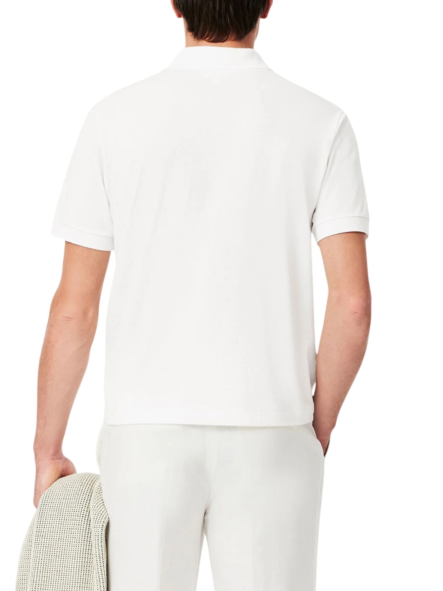 Polo Lacoste uomo con maniche corte modello light piquet bianco - Image 2