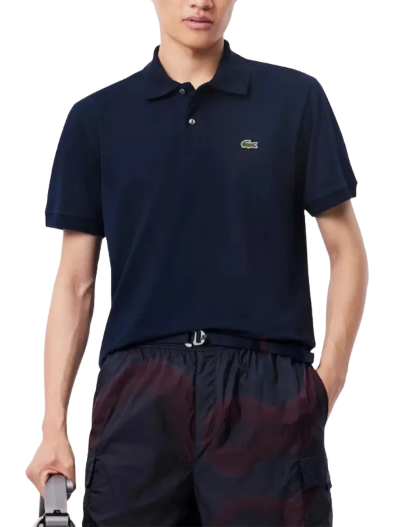 Polo Lacoste uomo con maniche corte modello light piquet blu