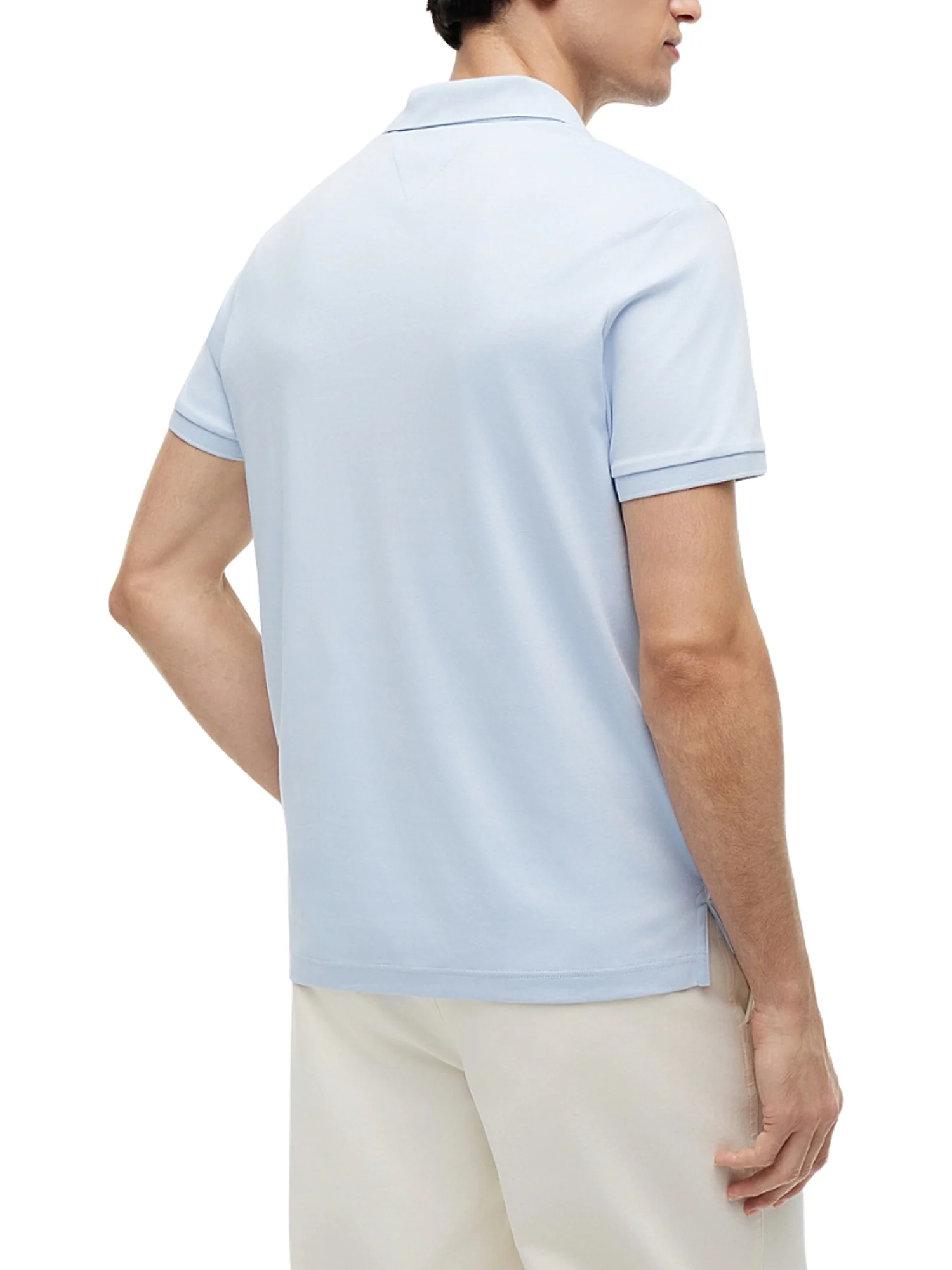 Maglia polo con maniche corte Tommy Hilfiger modello liquid cotton seasonal celeste - Image 2