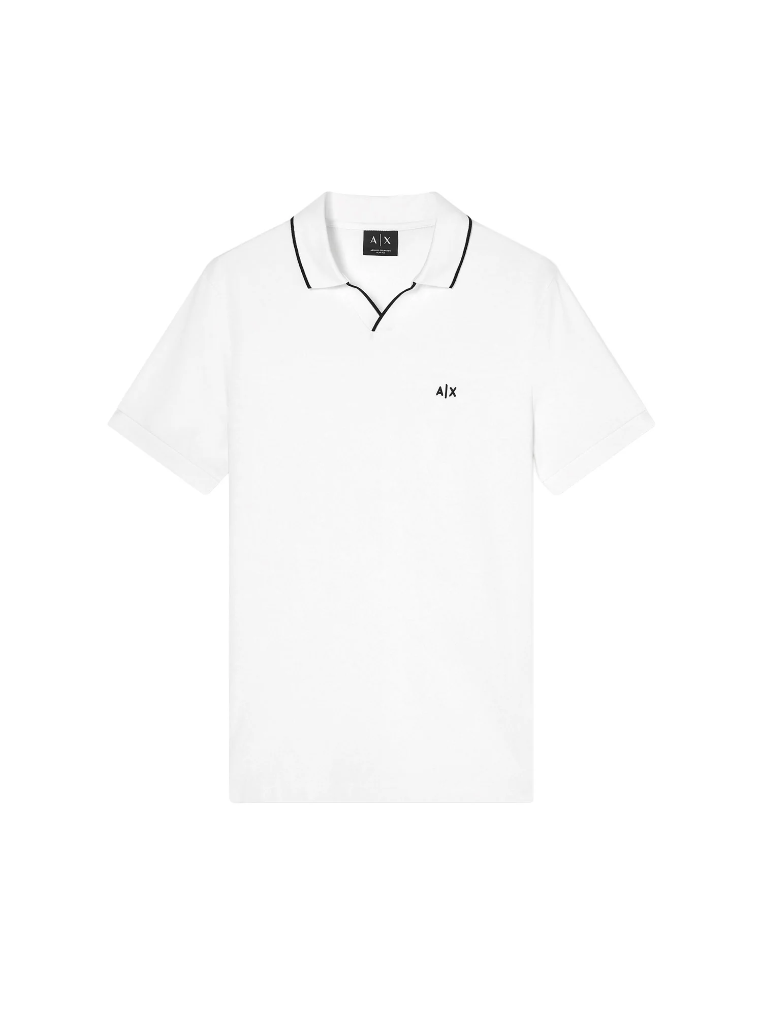 Polo Armani Exchange a manica corta micro logo piquet bianco - Image 4
