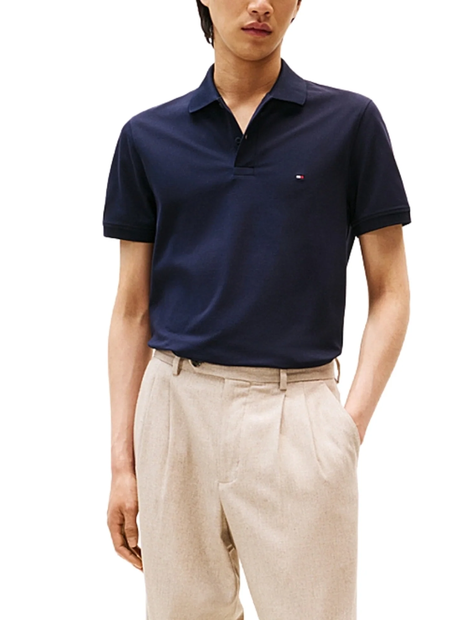 Maglia polo con maniche corte Tommy Hilfiger modello performance piquet blu