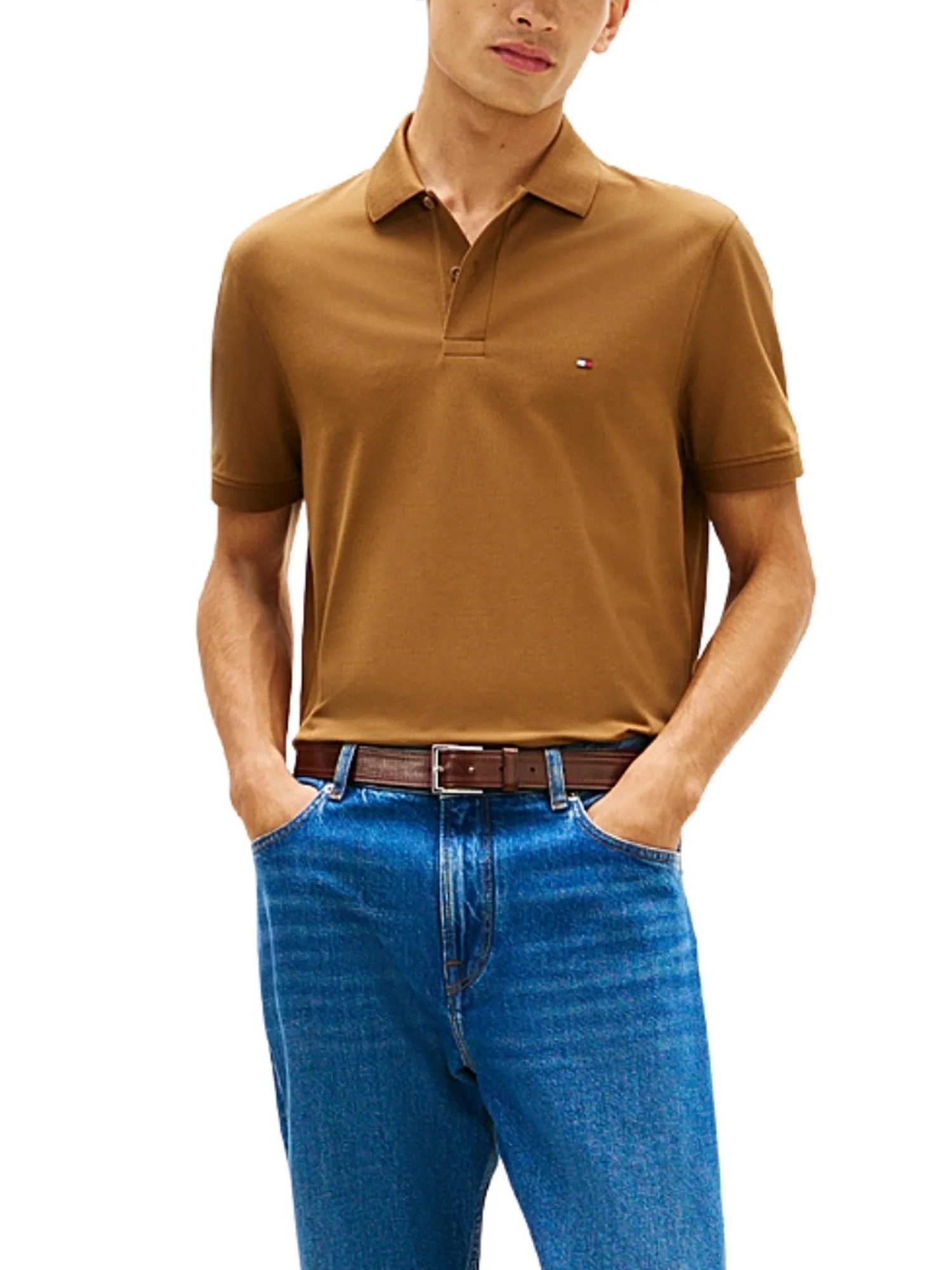 Maglia polo con maniche corte Tommy Hilfiger modello performance piquet militare