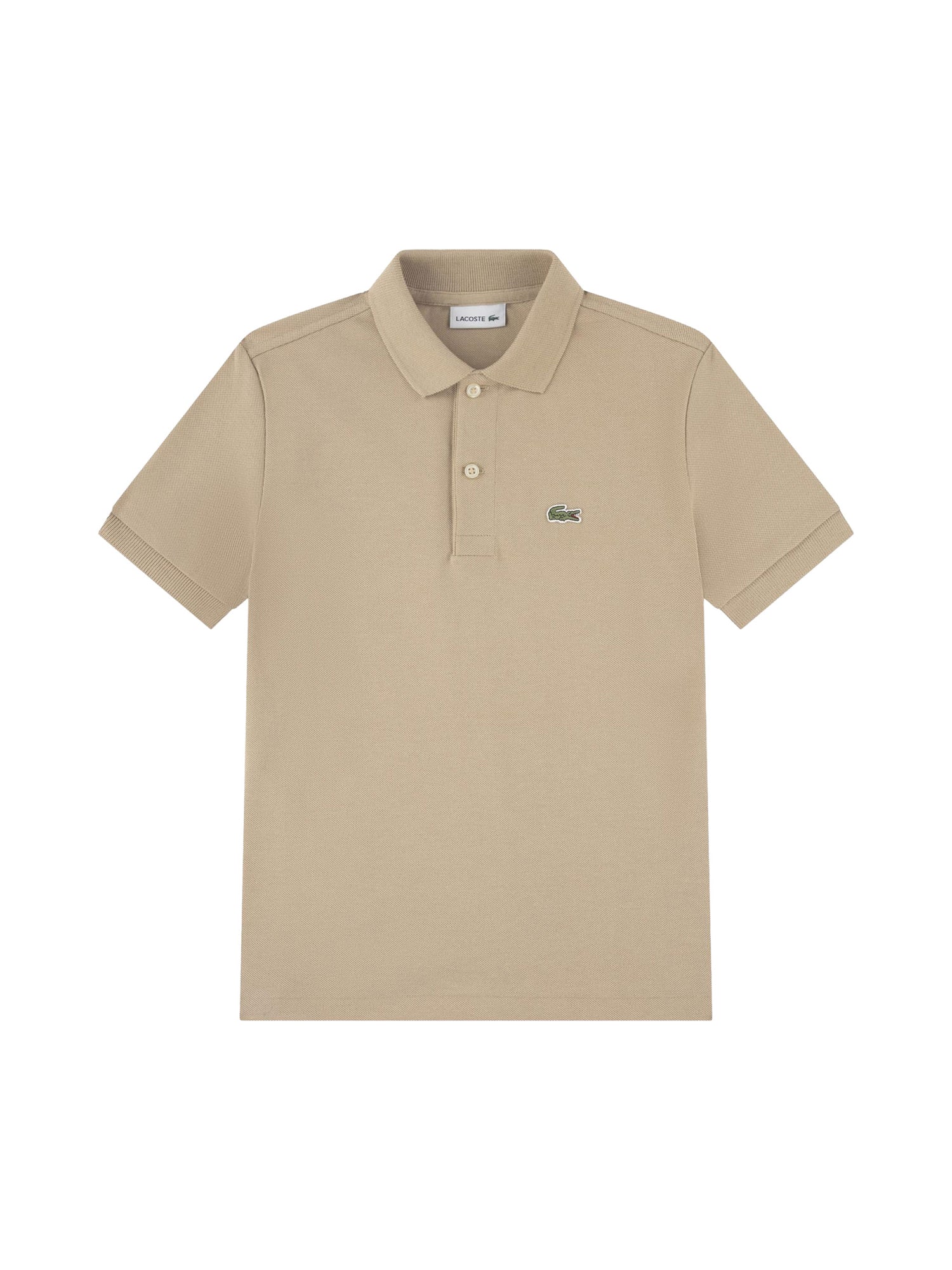 Polo manica corta Lacoste ragazzo petit piquet beige