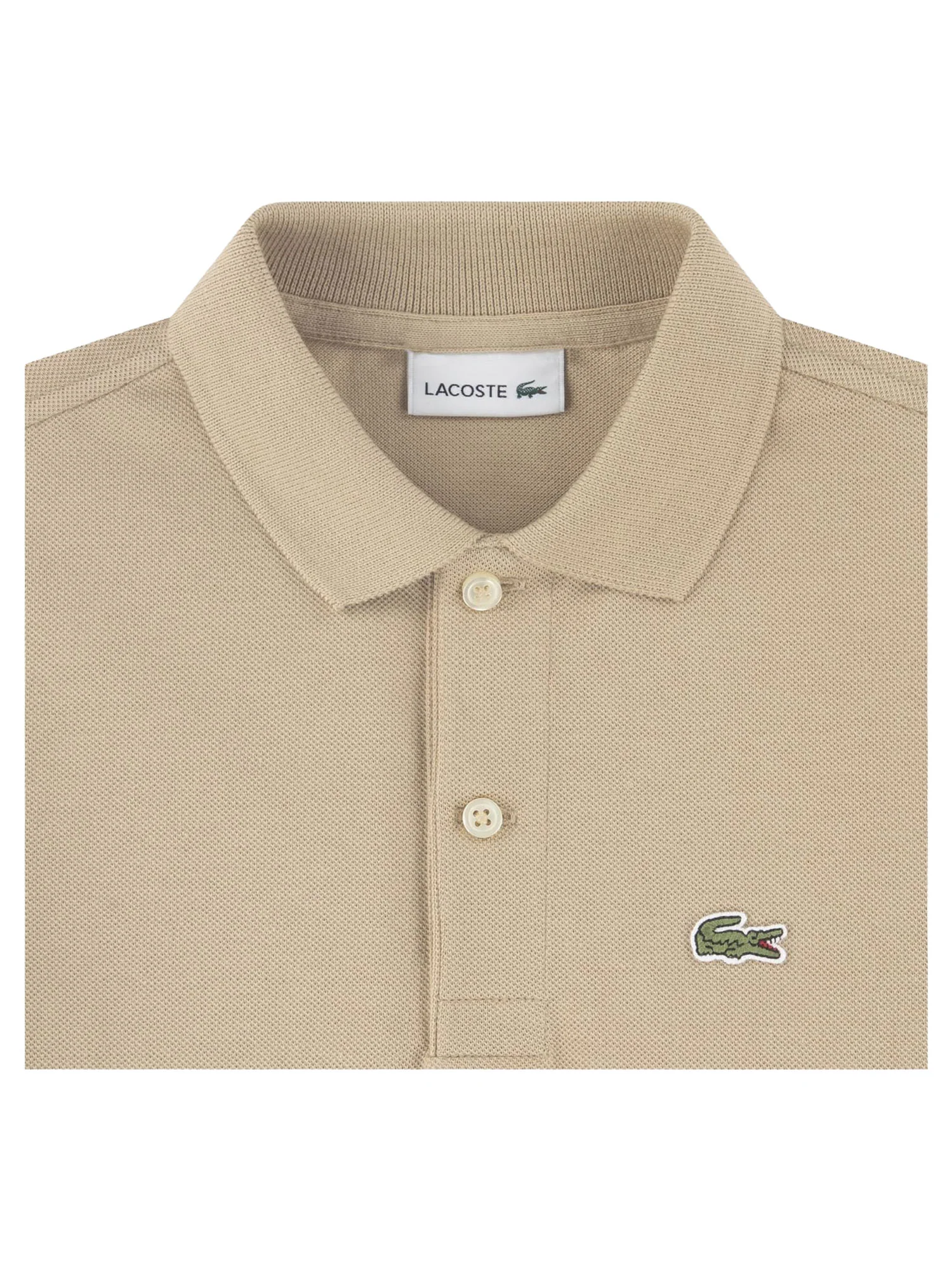 Polo manica corta Lacoste ragazzo petit piquet beige - Image 3