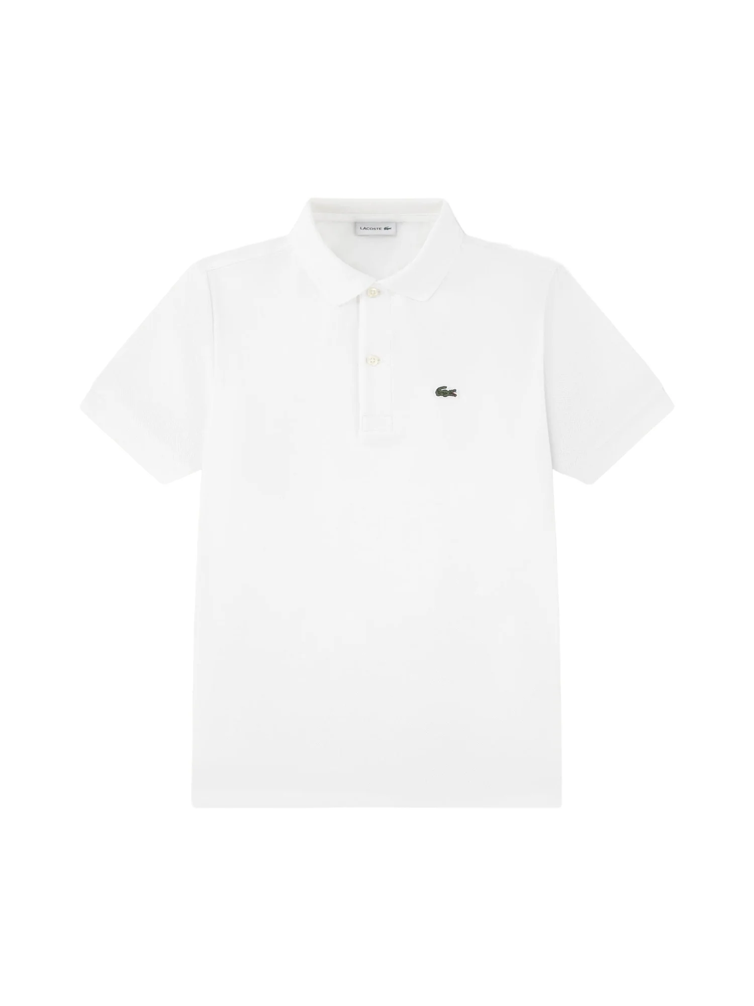 Polo manica corta Lacoste ragazzo petit piquet bianco
