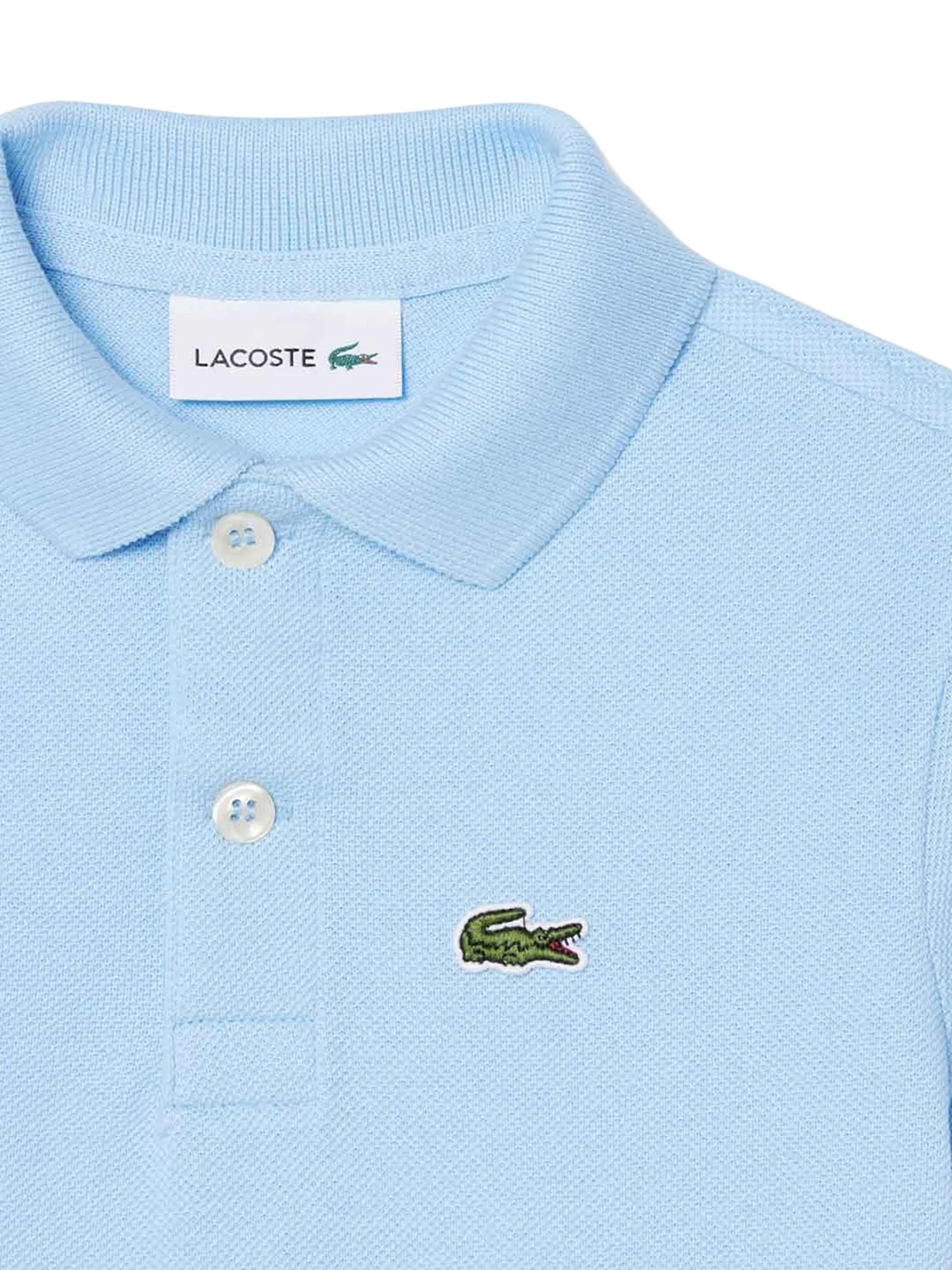 Polo manica corta Lacoste bambino petit piquet celeste - Image 3